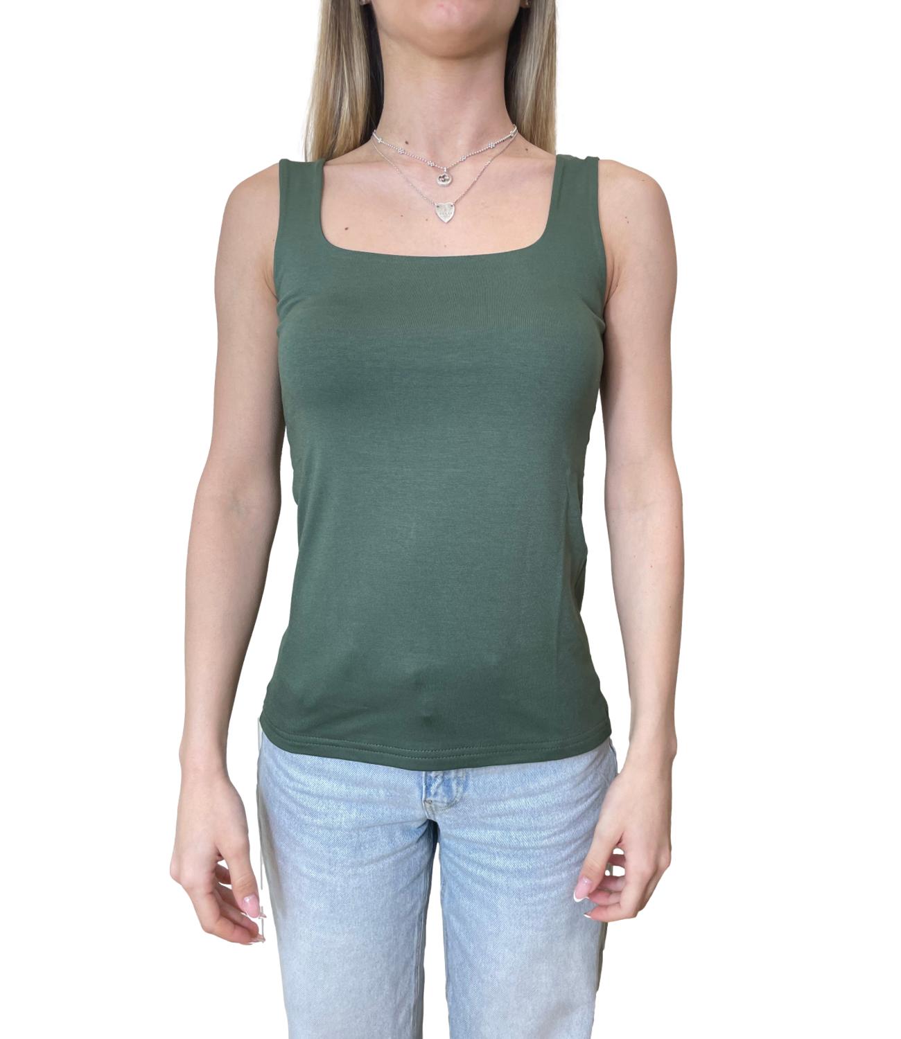 Susy Mix Canotta Verde Militare Donna
