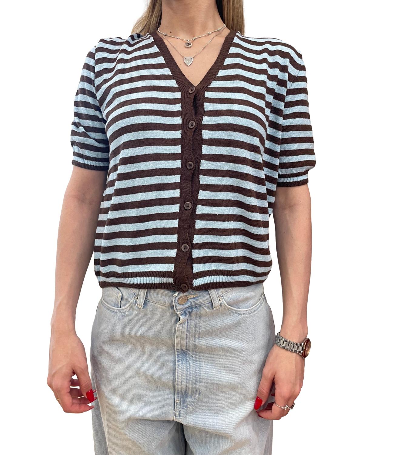 Susy Mix Cardigan Righe Moro Donna