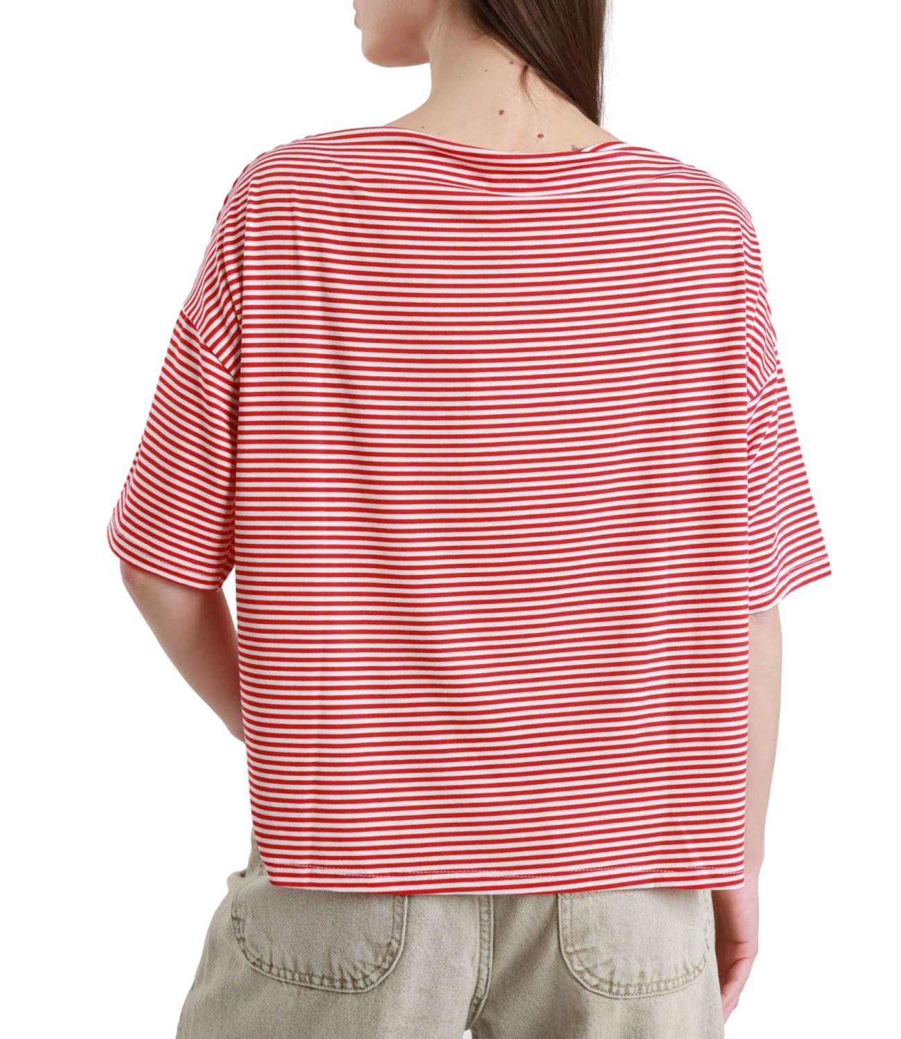 Susy Mix Maglia Riga Over Rosso Donna
