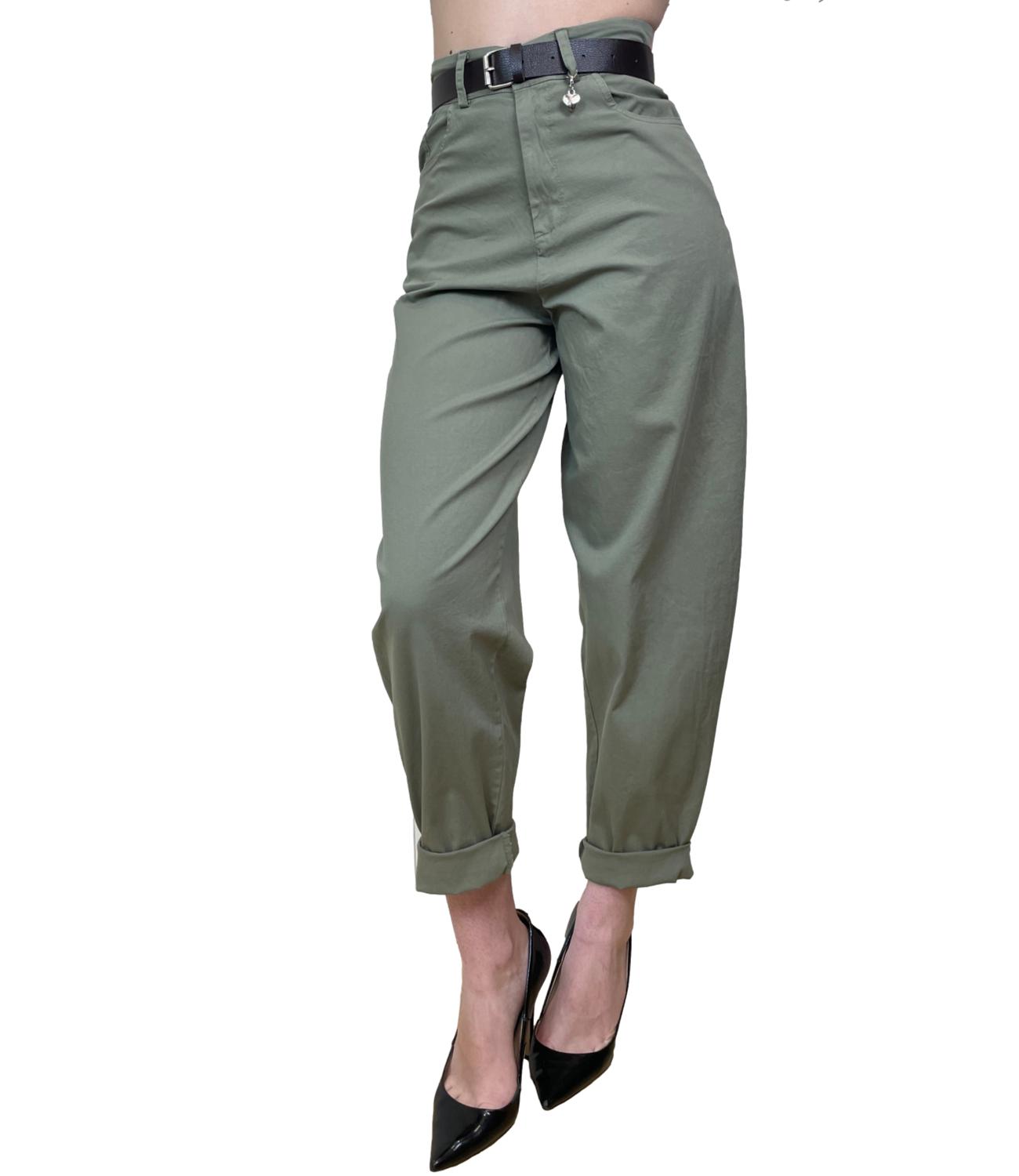 Susy Mix Pantalone Ovetto Verde Militare Donna