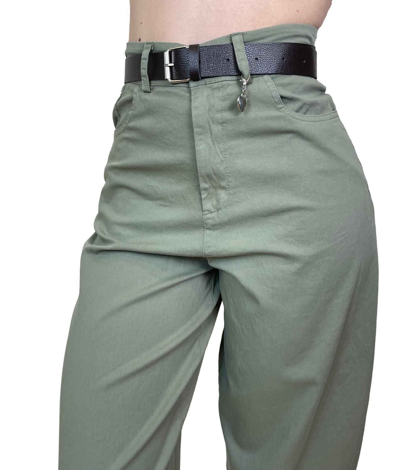Susy Mix Pantalone Ovetto Verde Militare Donna
