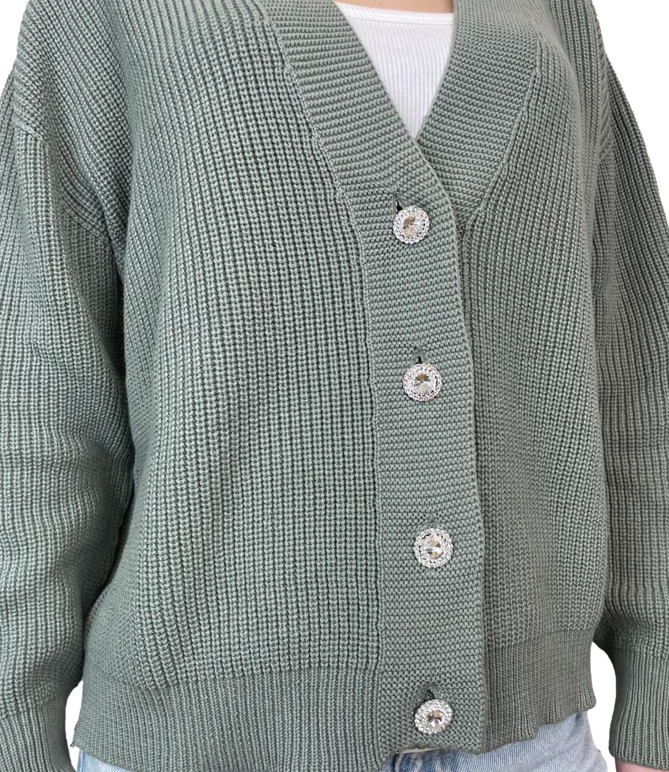 Susy Mix Cardigan Verde Militare Donna