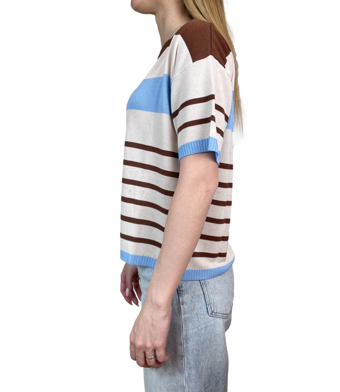 Susy Mix Maglia Riga Moro Donna