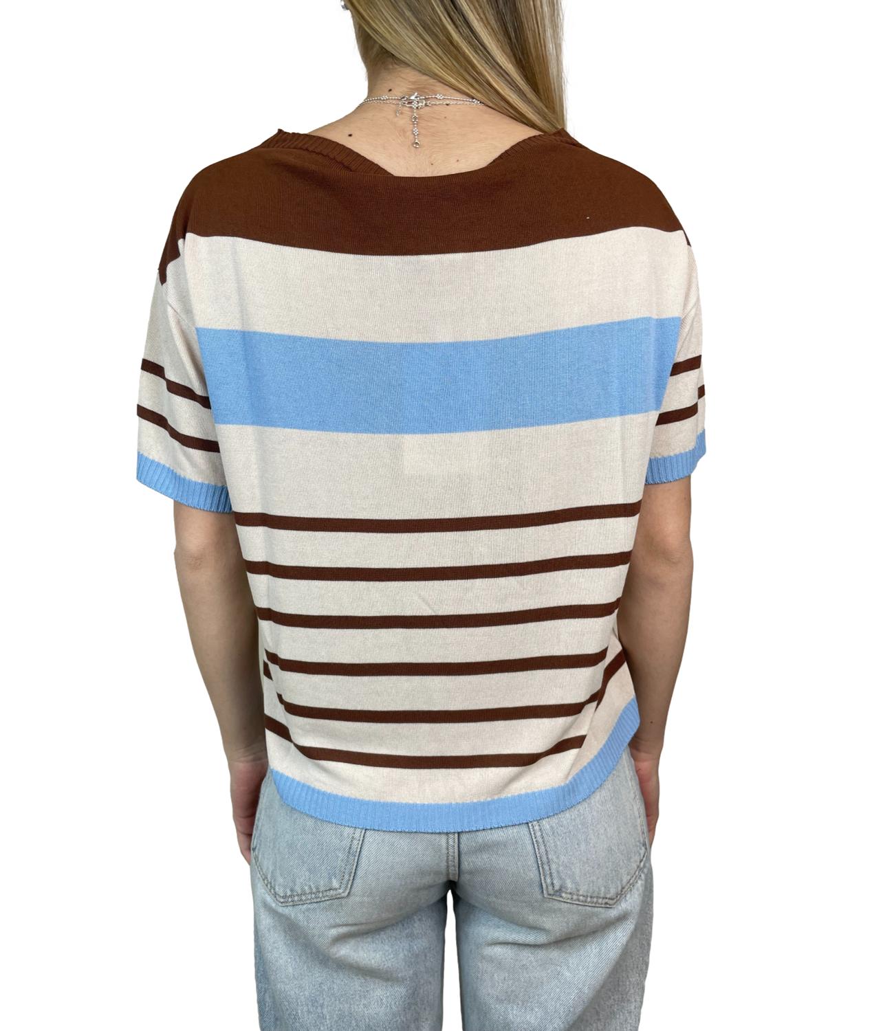 Susy Mix Maglia Riga Moro Donna