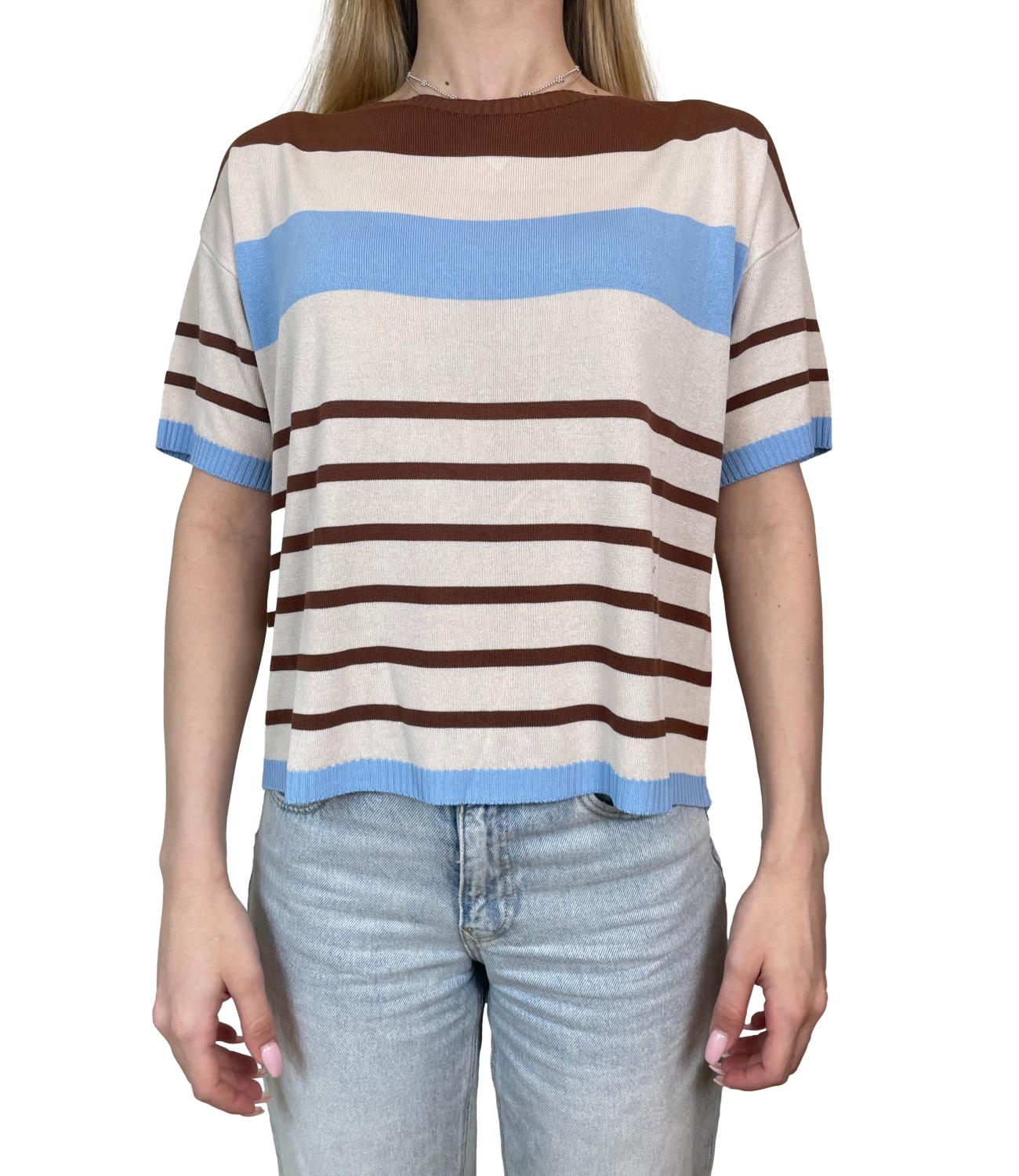 Susy Mix Maglia Riga Moro Donna