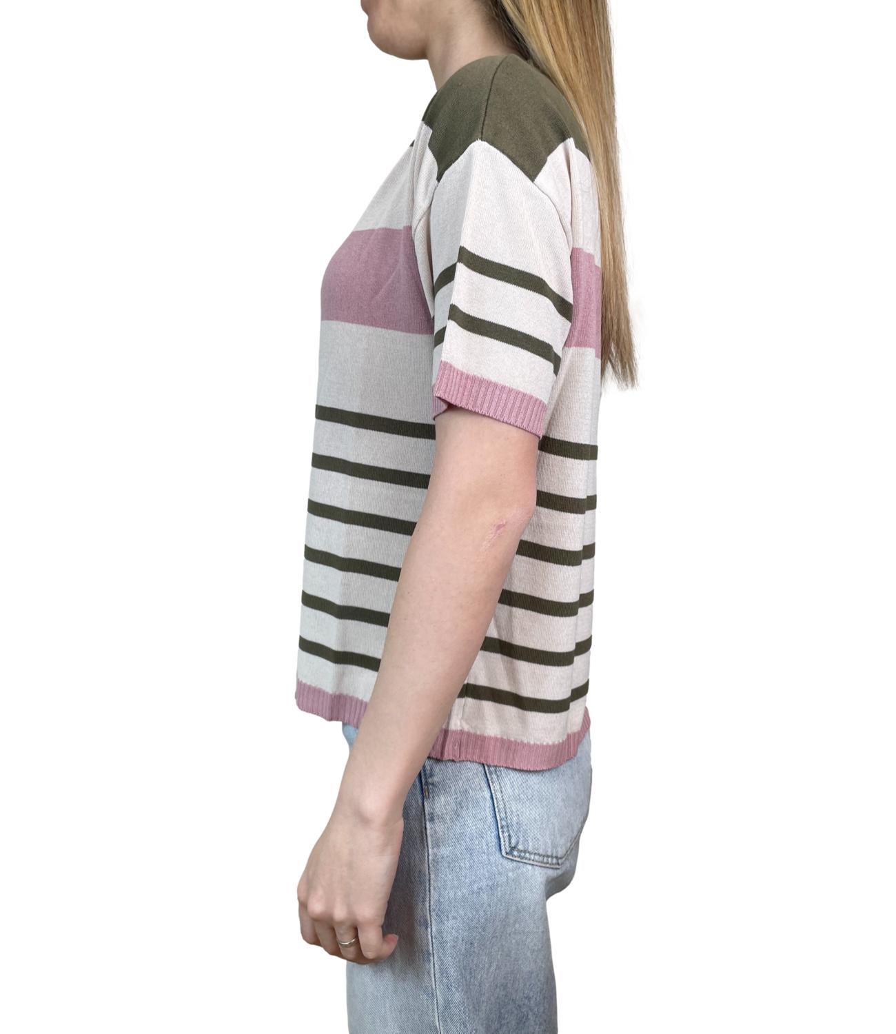 Susy Mix Maglia Riga Verde Militare Donna