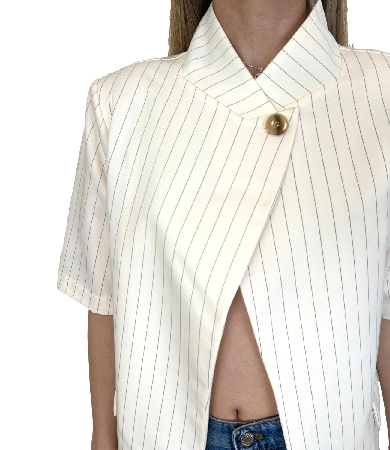 Susy Mix Giacca Bianco Gessato Donna