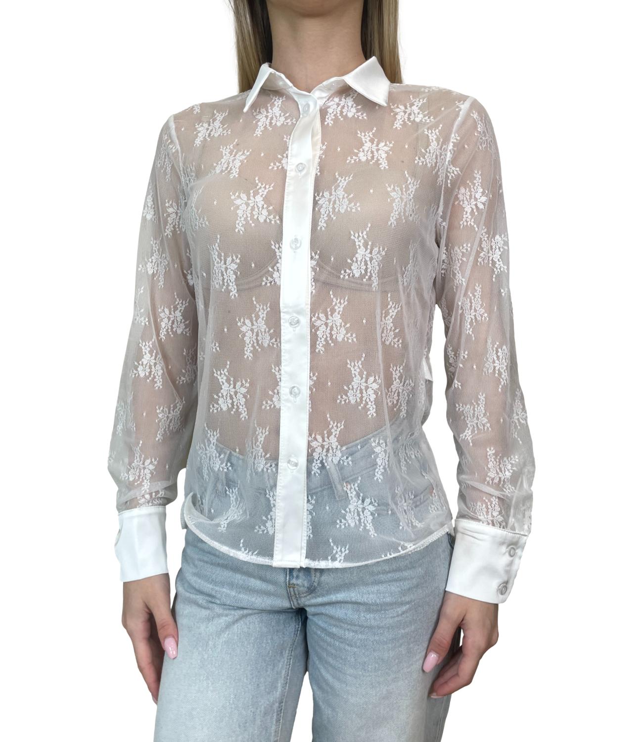 Susy Mix Camicia Pizzo Panna Donna