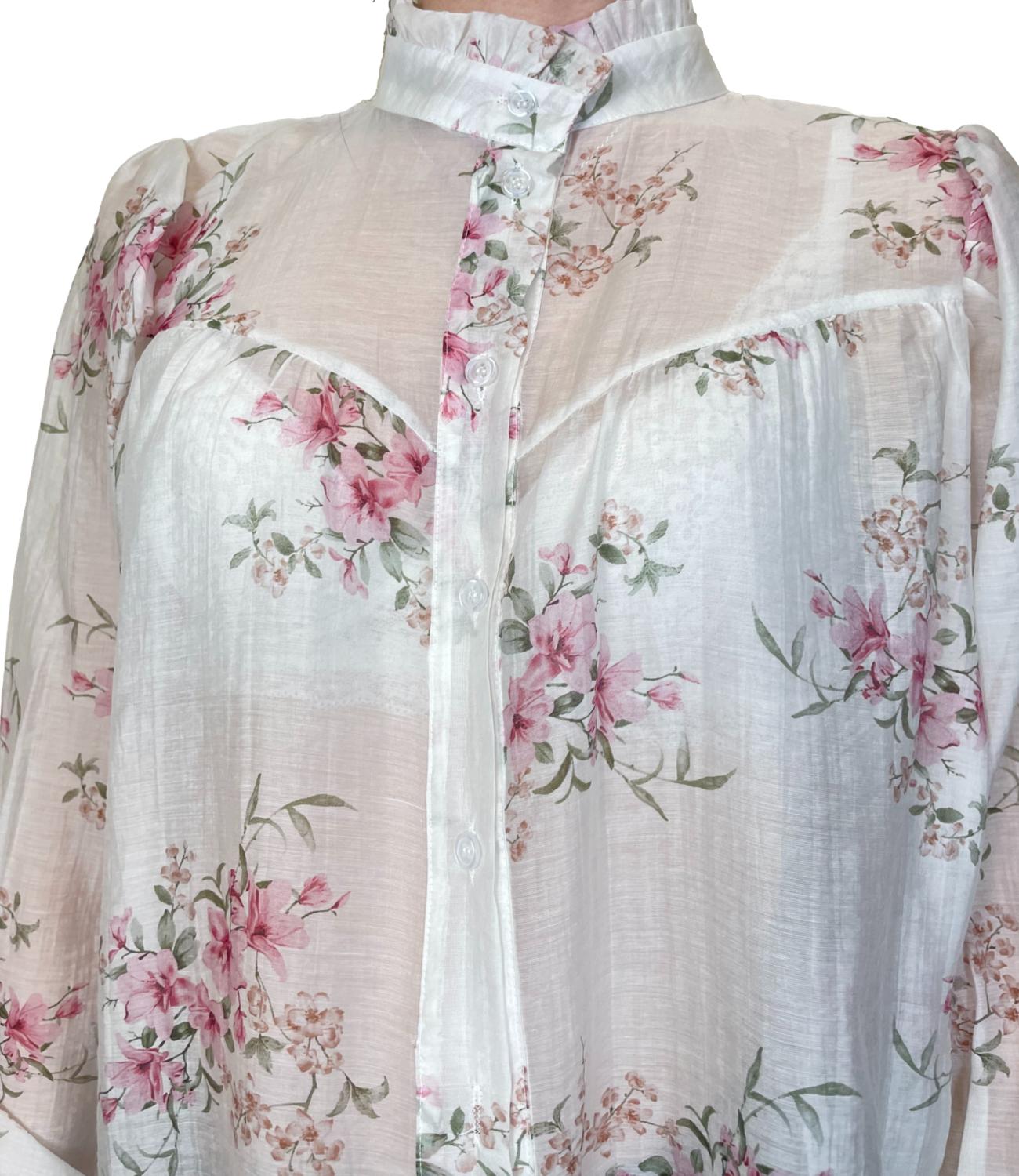 Susy Mix Camicia Latte Floreale Donna
