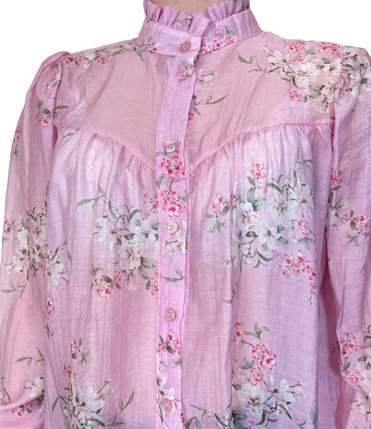 Susy Mix Camicia Rosa Cipria Floreale Donna