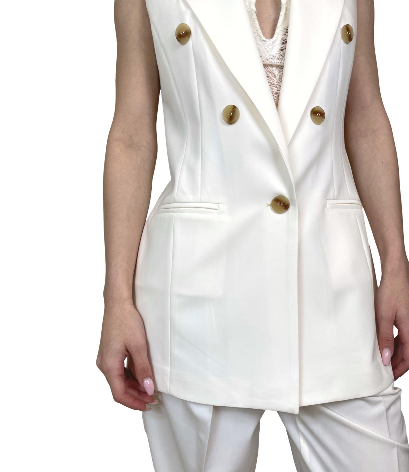 Susy Mix Gilet Latte Donna