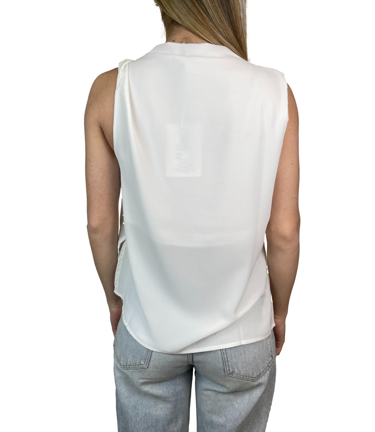 Susy Mix Camicia Smanicata Panna Donna