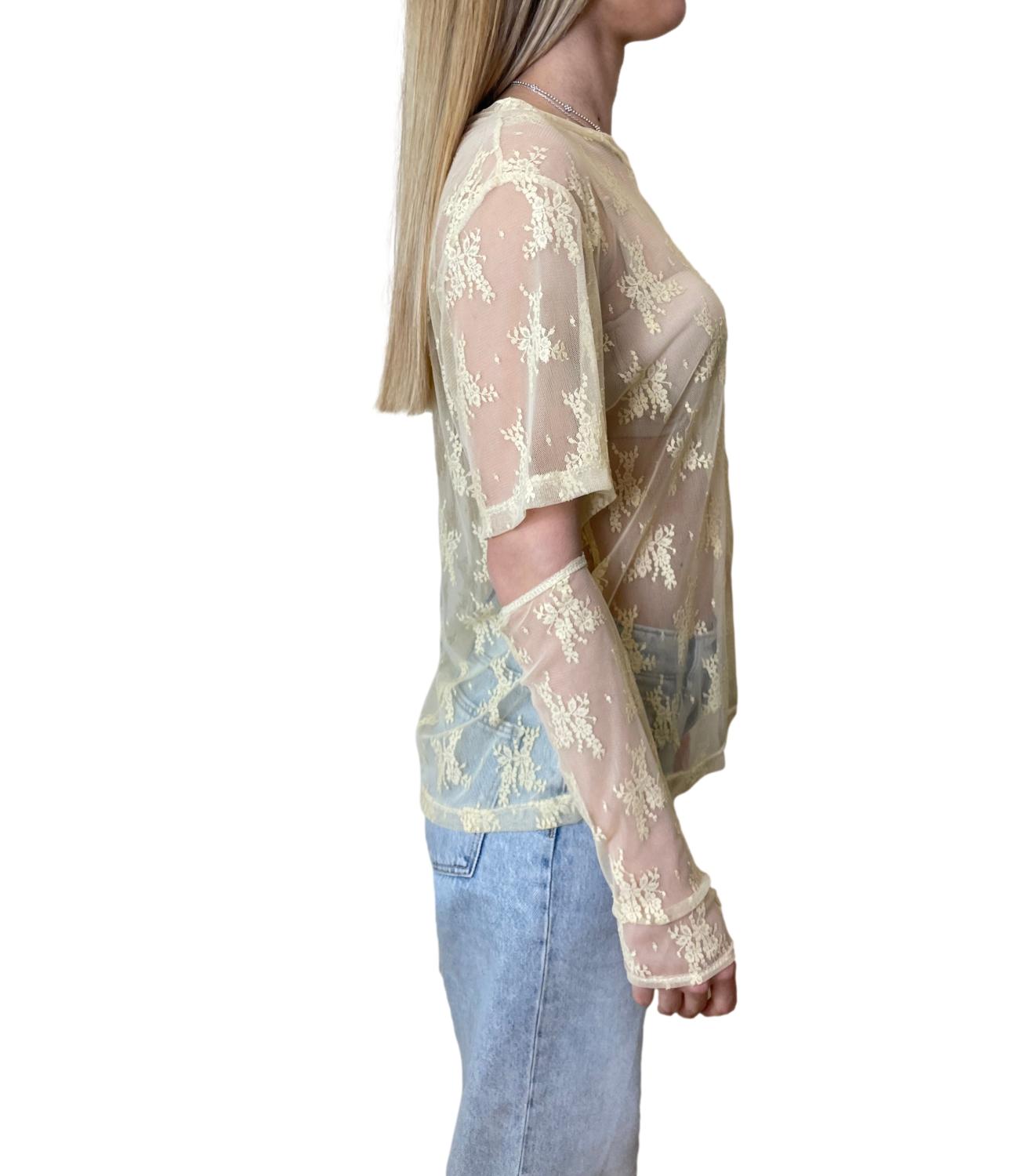 Susy Mix T-shirt Pizzo Giallo Donna