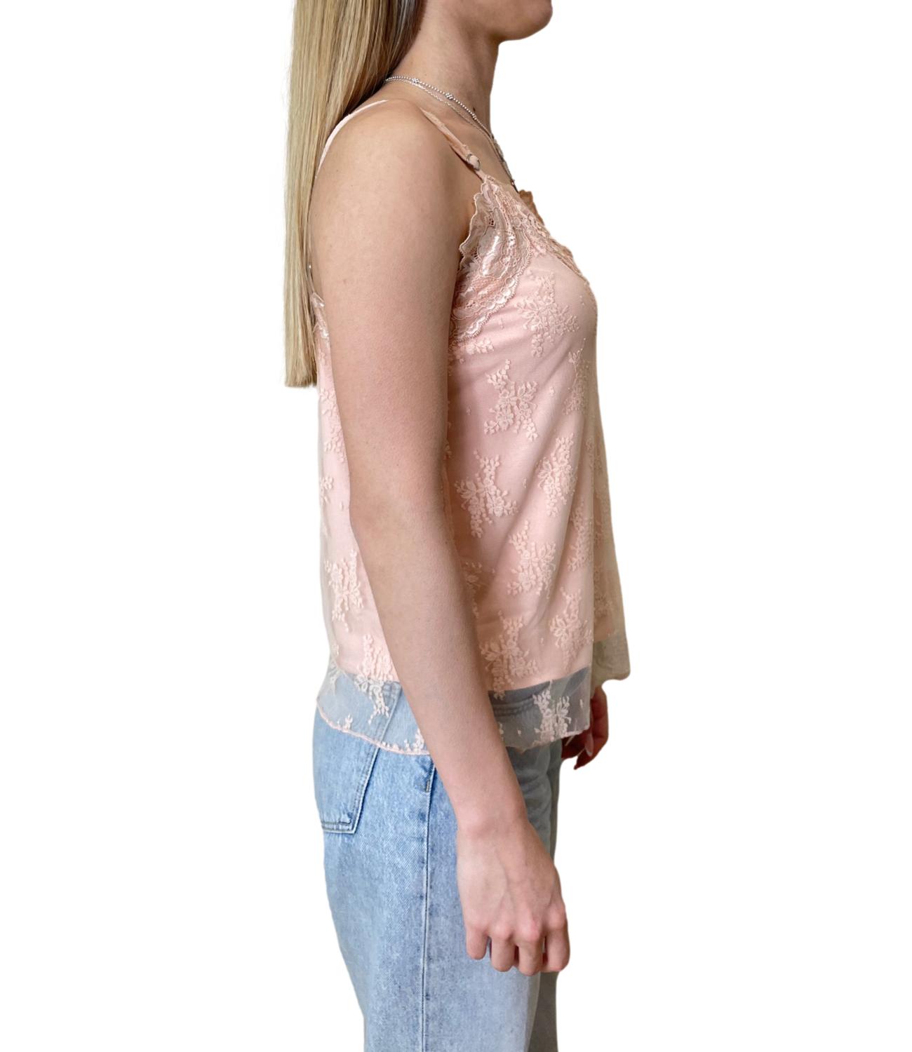 Susy Mix Top Pizzo Rosa Donna
