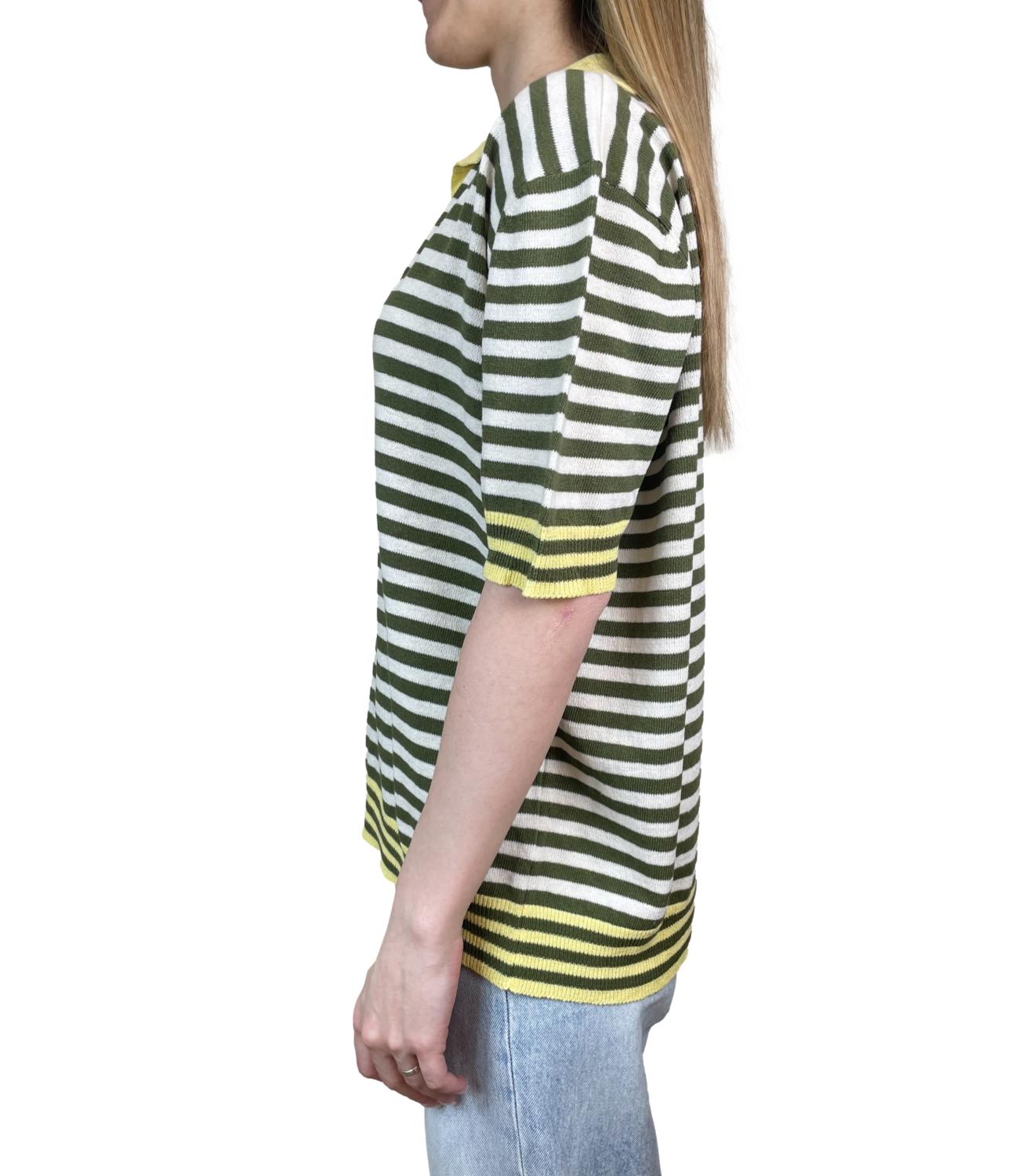 Susy Mix Polo Riga Giallo Donna