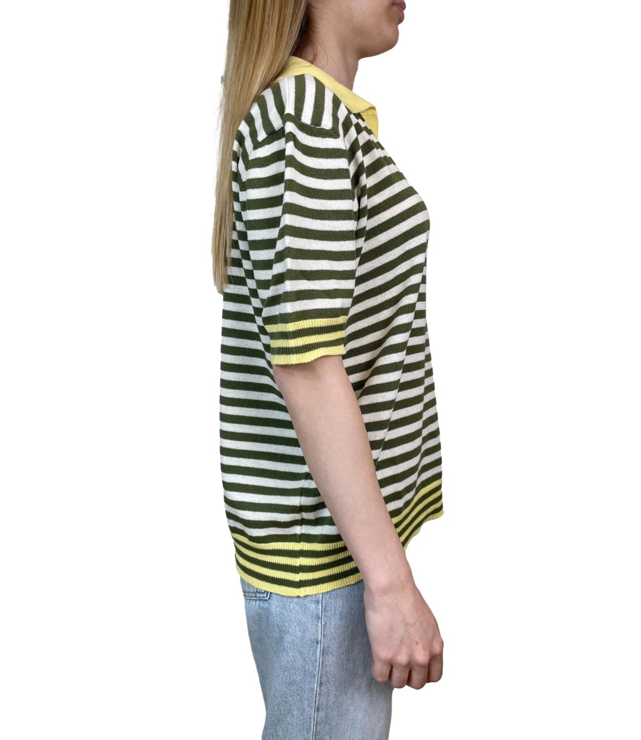 Susy Mix Polo Riga Giallo Donna