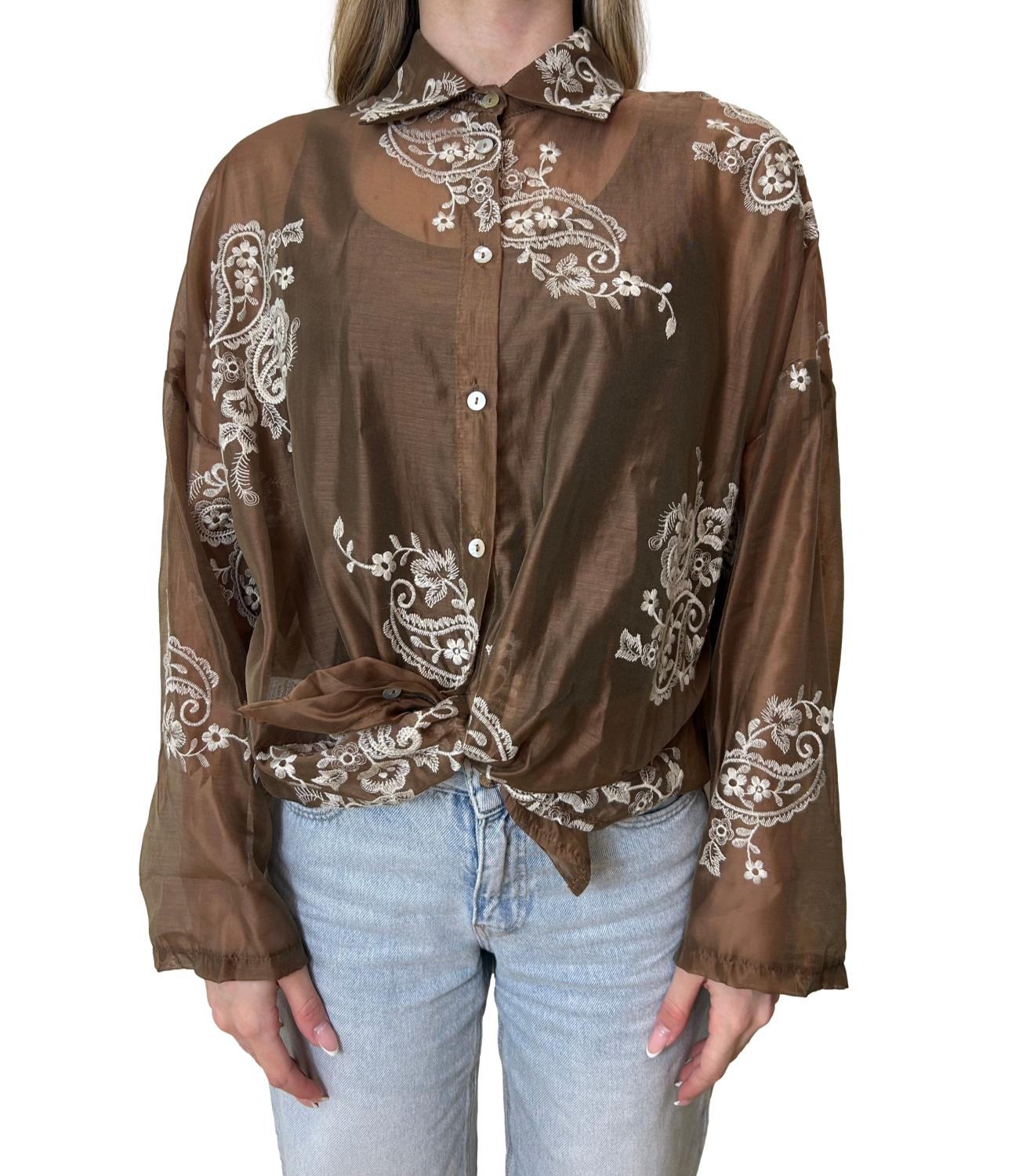 Susy Mix Camicia Tabacco Donna