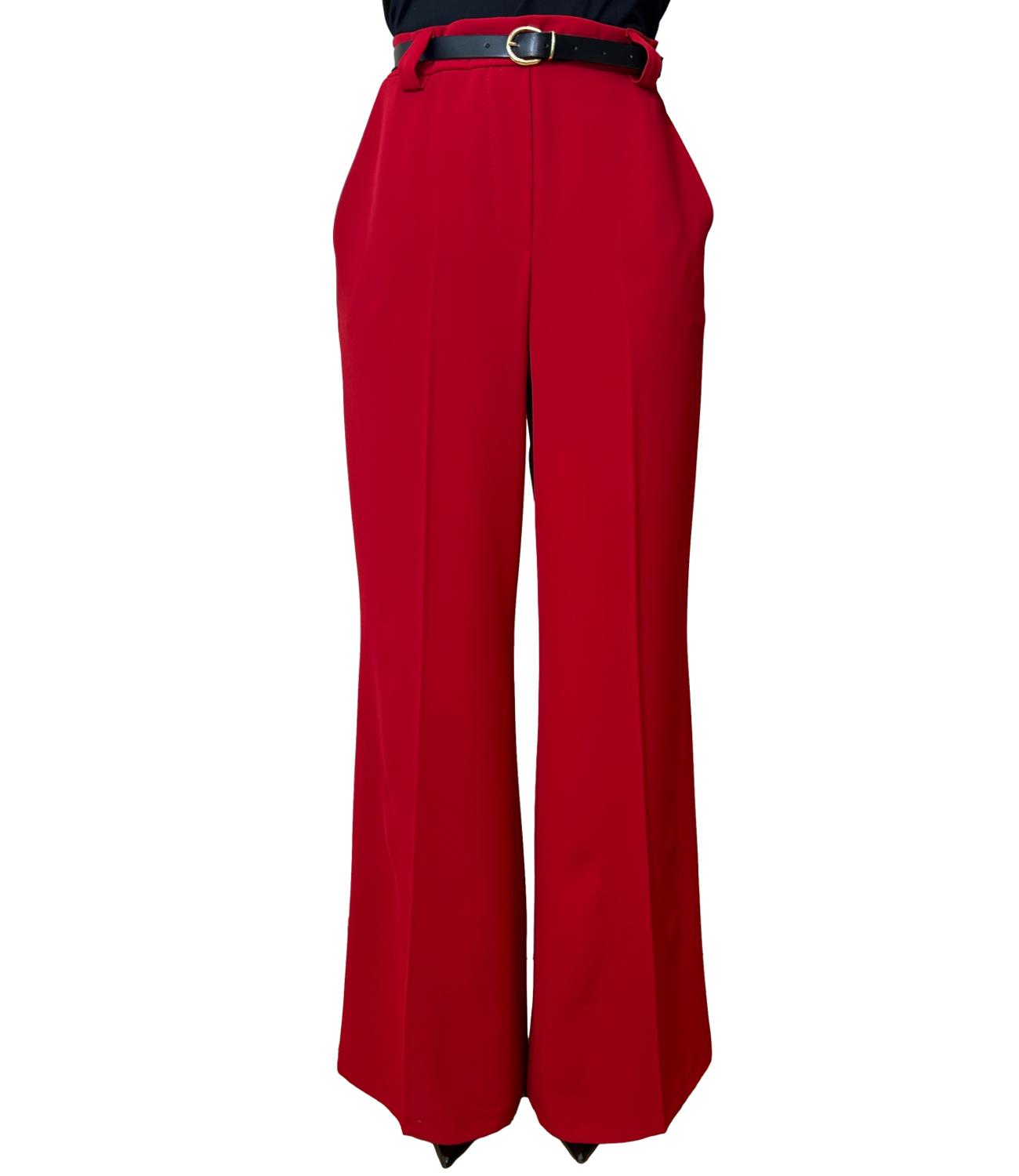 Susy Mix Pantalone Fluido Rosso Donna