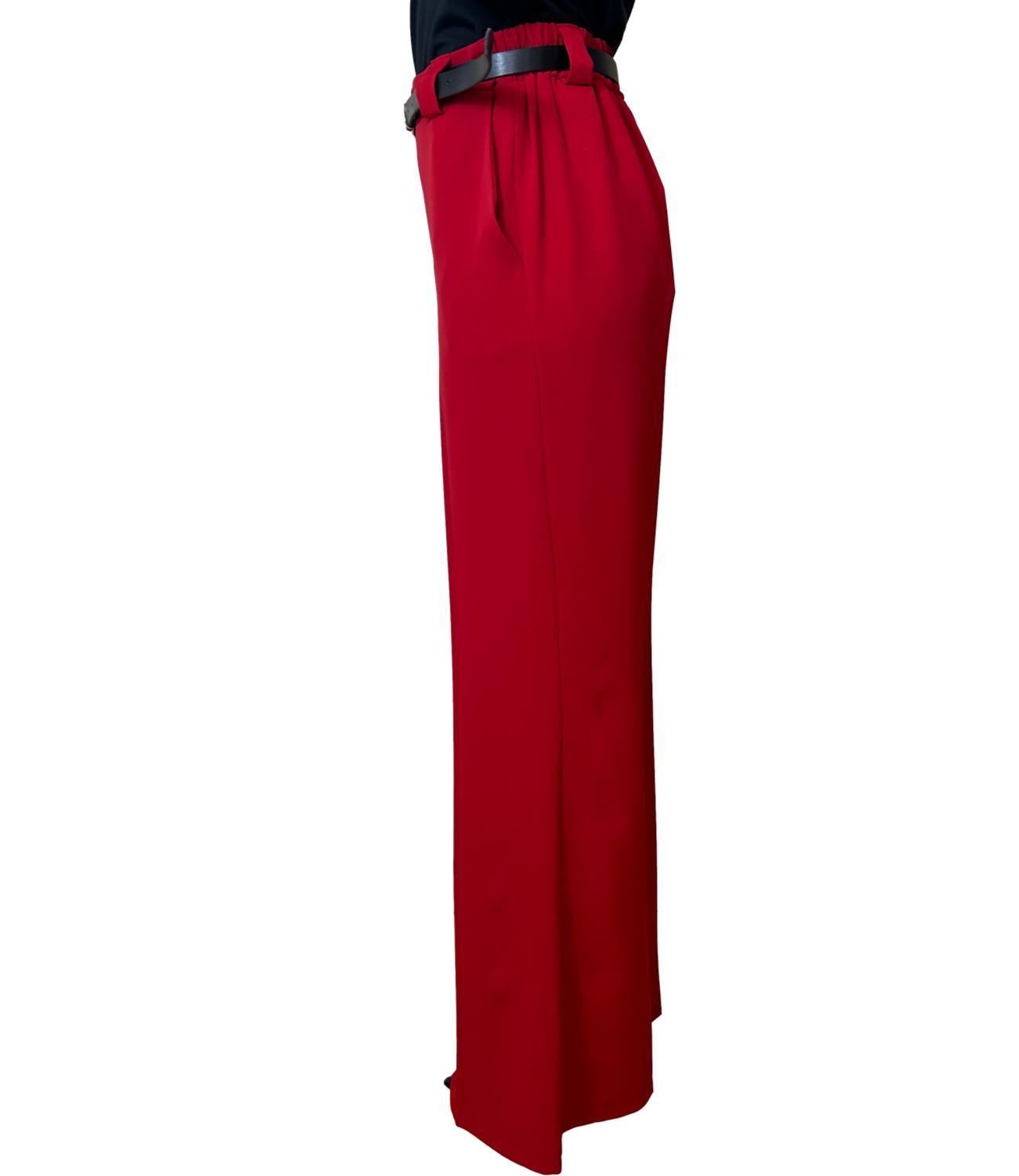 Susy Mix Pantalone Fluido Rosso Donna