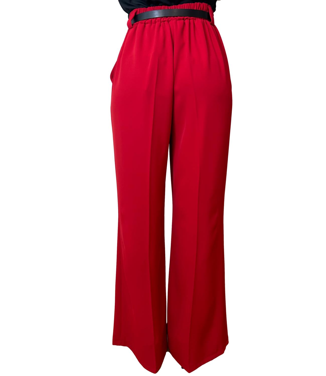 Susy Mix Pantalone Fluido Rosso Donna