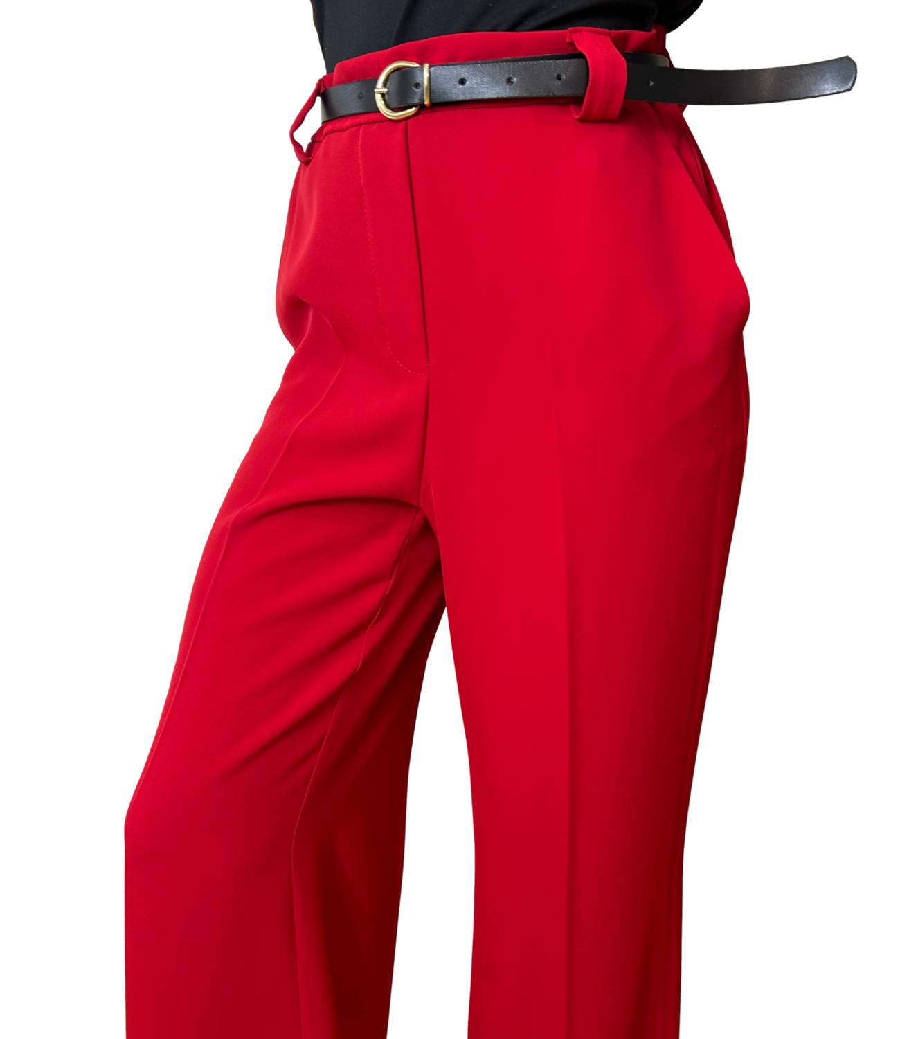 Susy Mix Pantalone Fluido Rosso Donna
