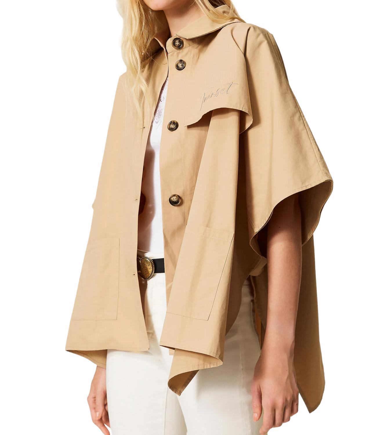 Twin Set Poncho Delicate Sand da Donna