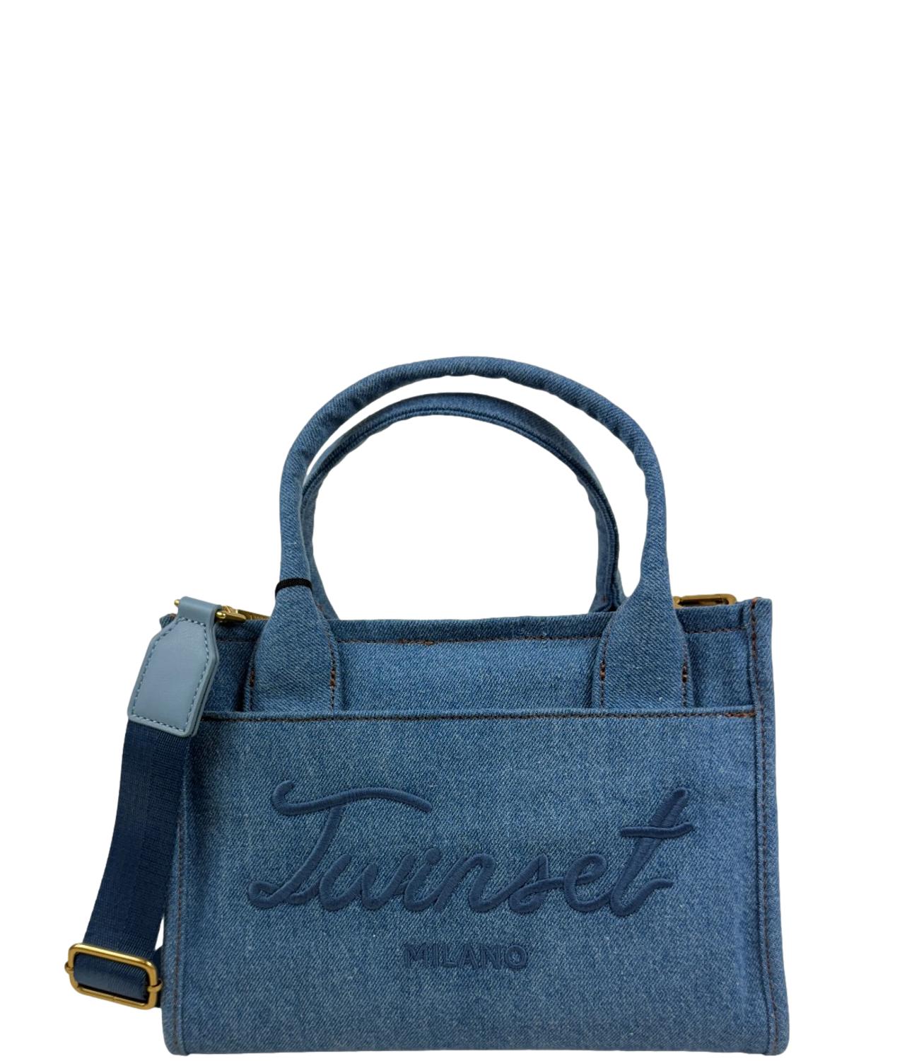 Twin Set Tote Denim Azzurro da Donna
