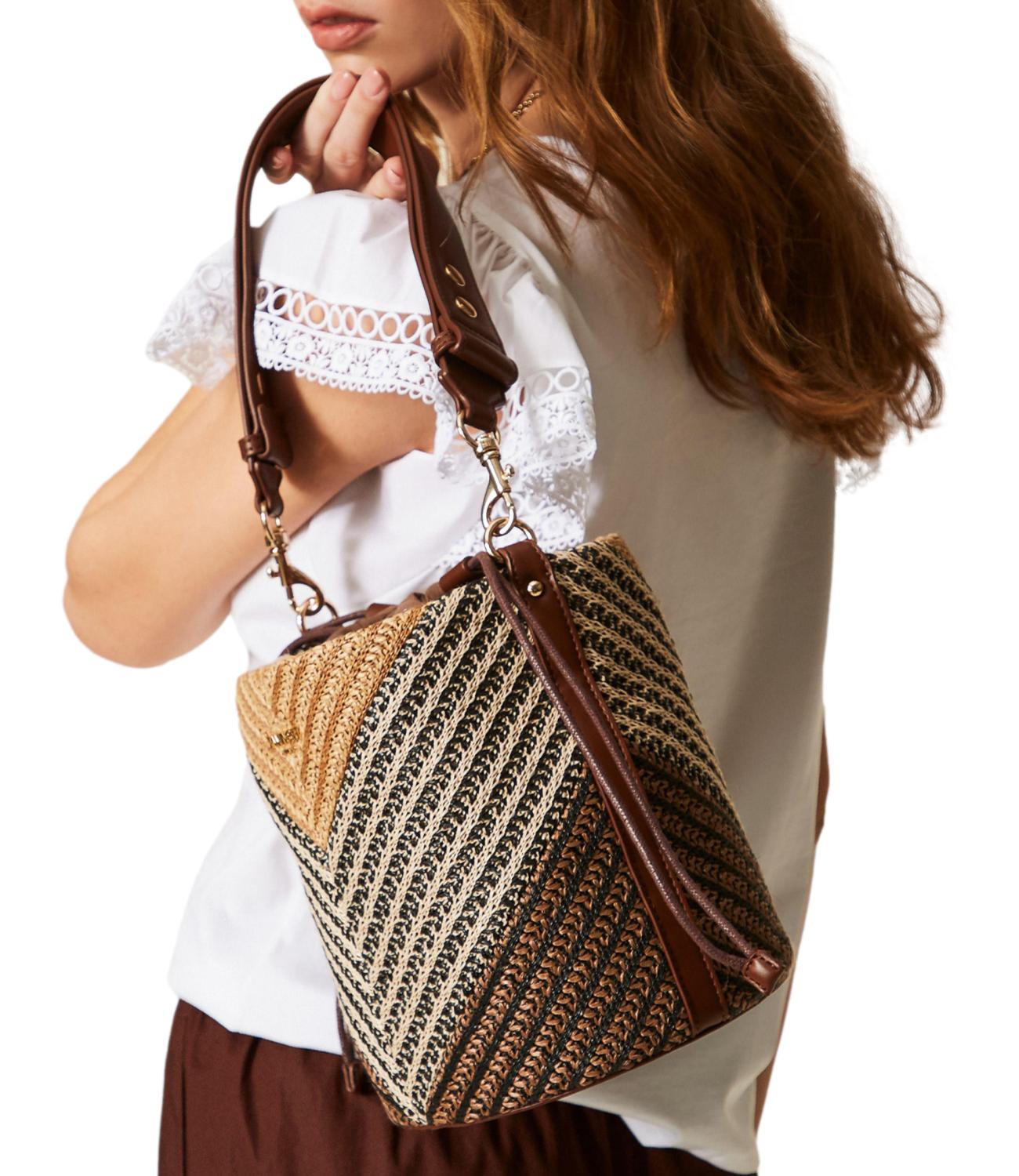 Twinset Secchiello Effetto Paglia Bicolore Donna