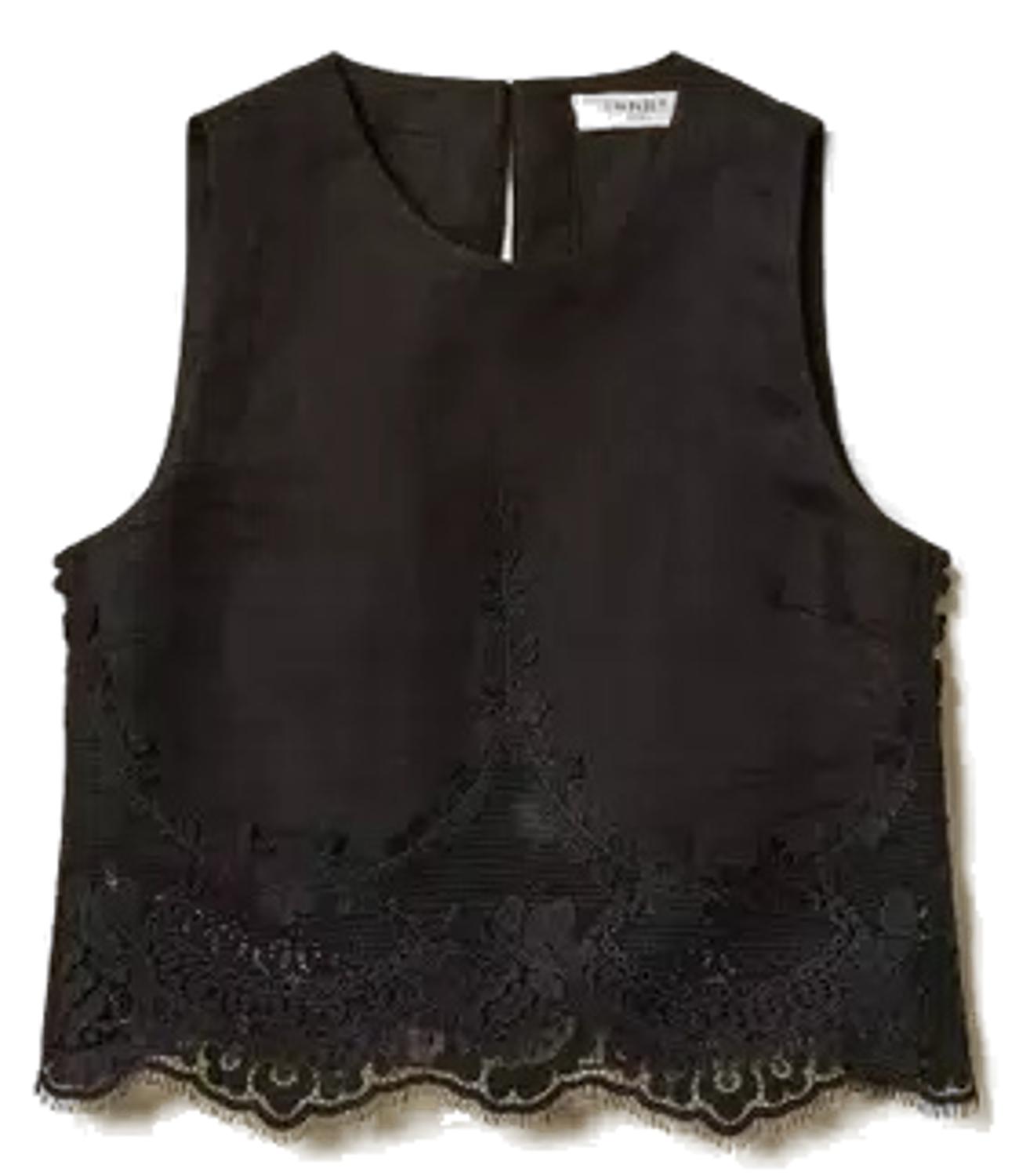Twinset Top Pizzo Nero Donna