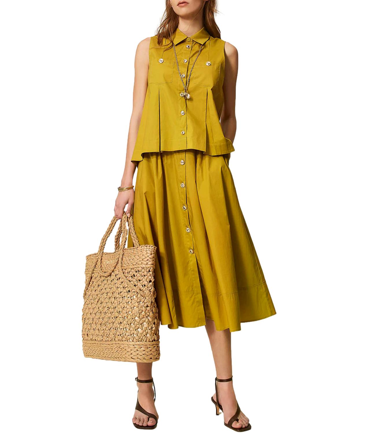 Twin Set Gonna Verde Avocado Oil da Donna