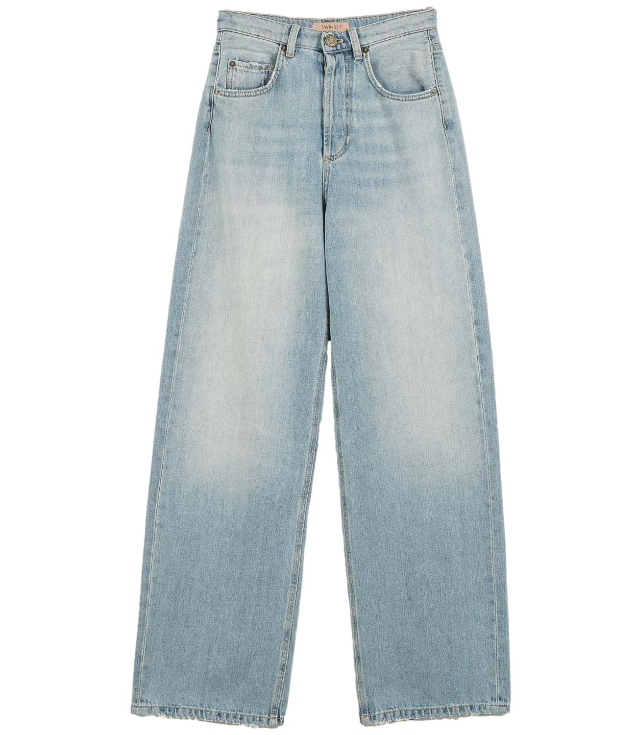 Twinset Pantalone Denim Chiaro Donna