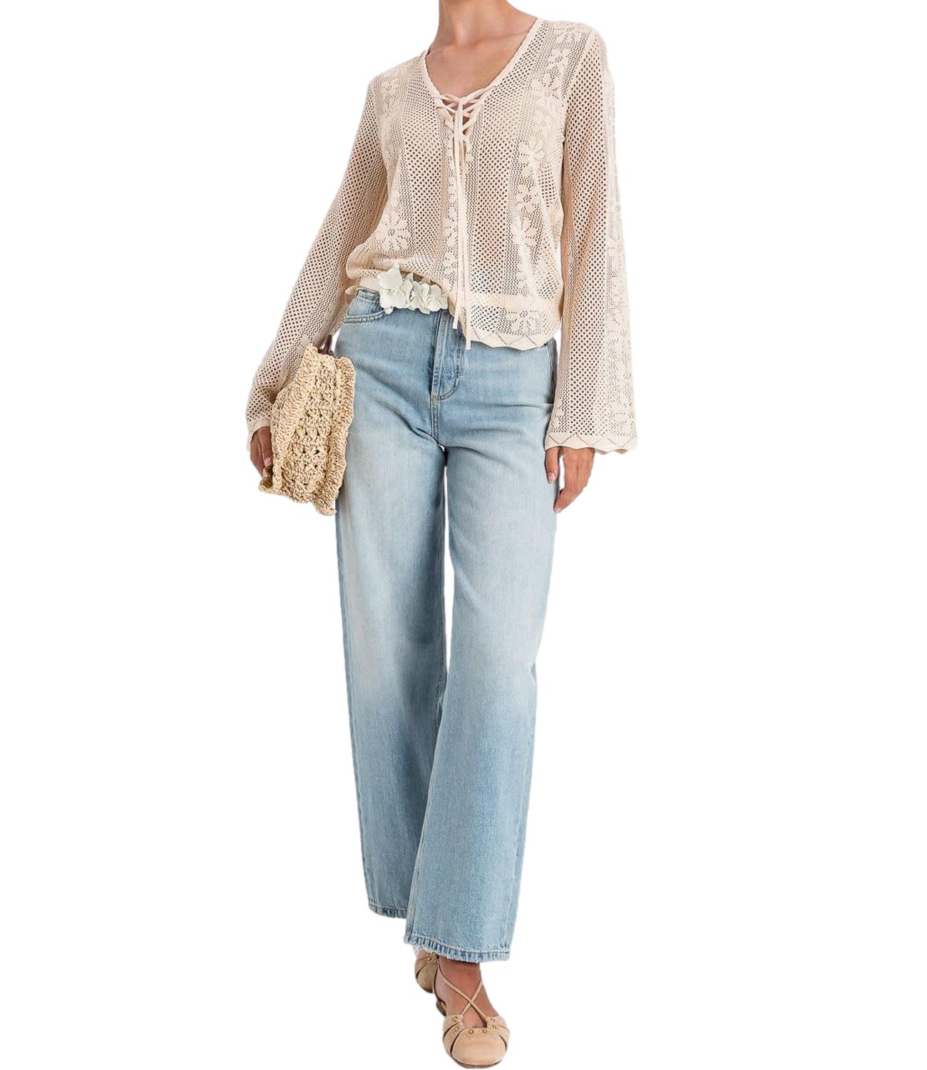Twinset Pantalone Denim Chiaro Donna