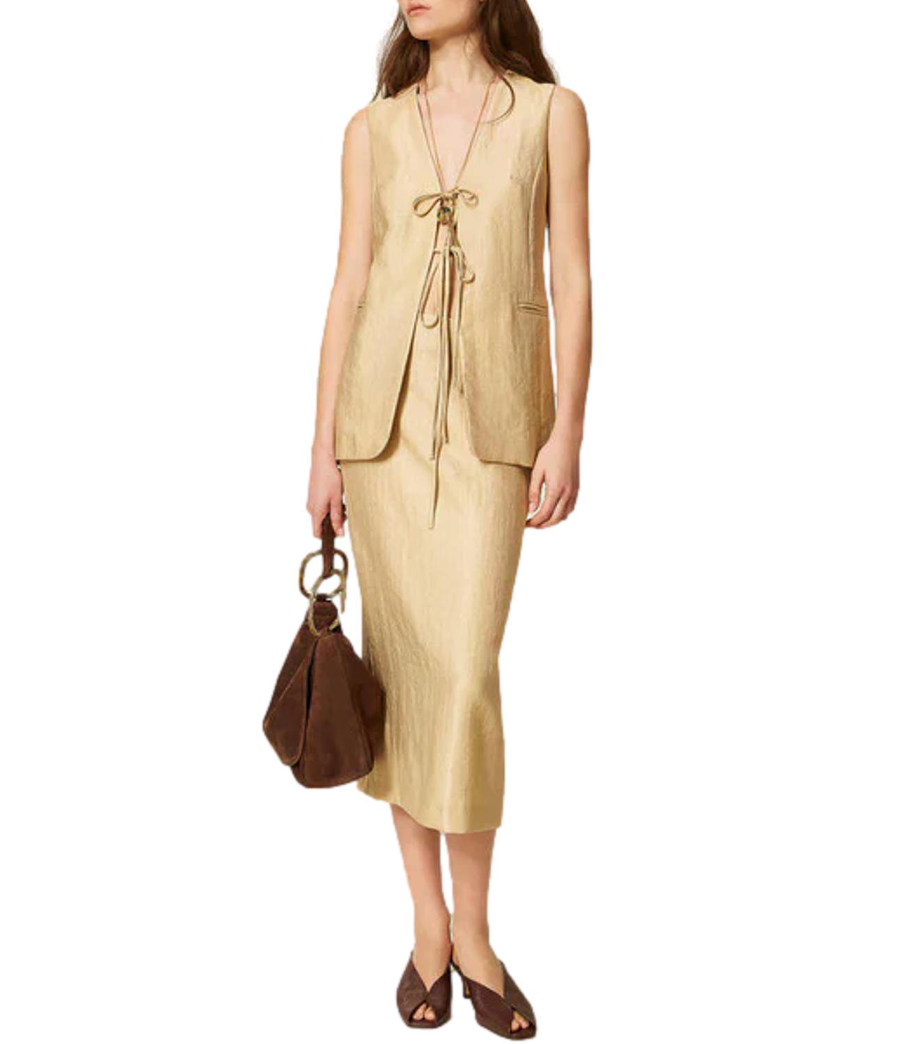 Twin Set Gonna Golden Beige da Donna