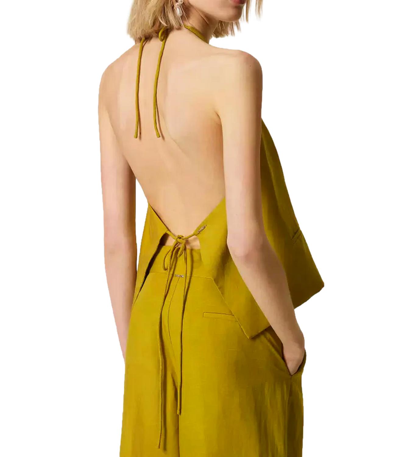 Twin Set Gilet Verde Avocado Oil da Donna