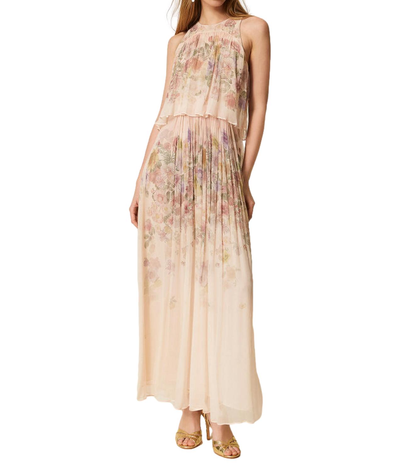 TWIN SET abito panna floreale donna