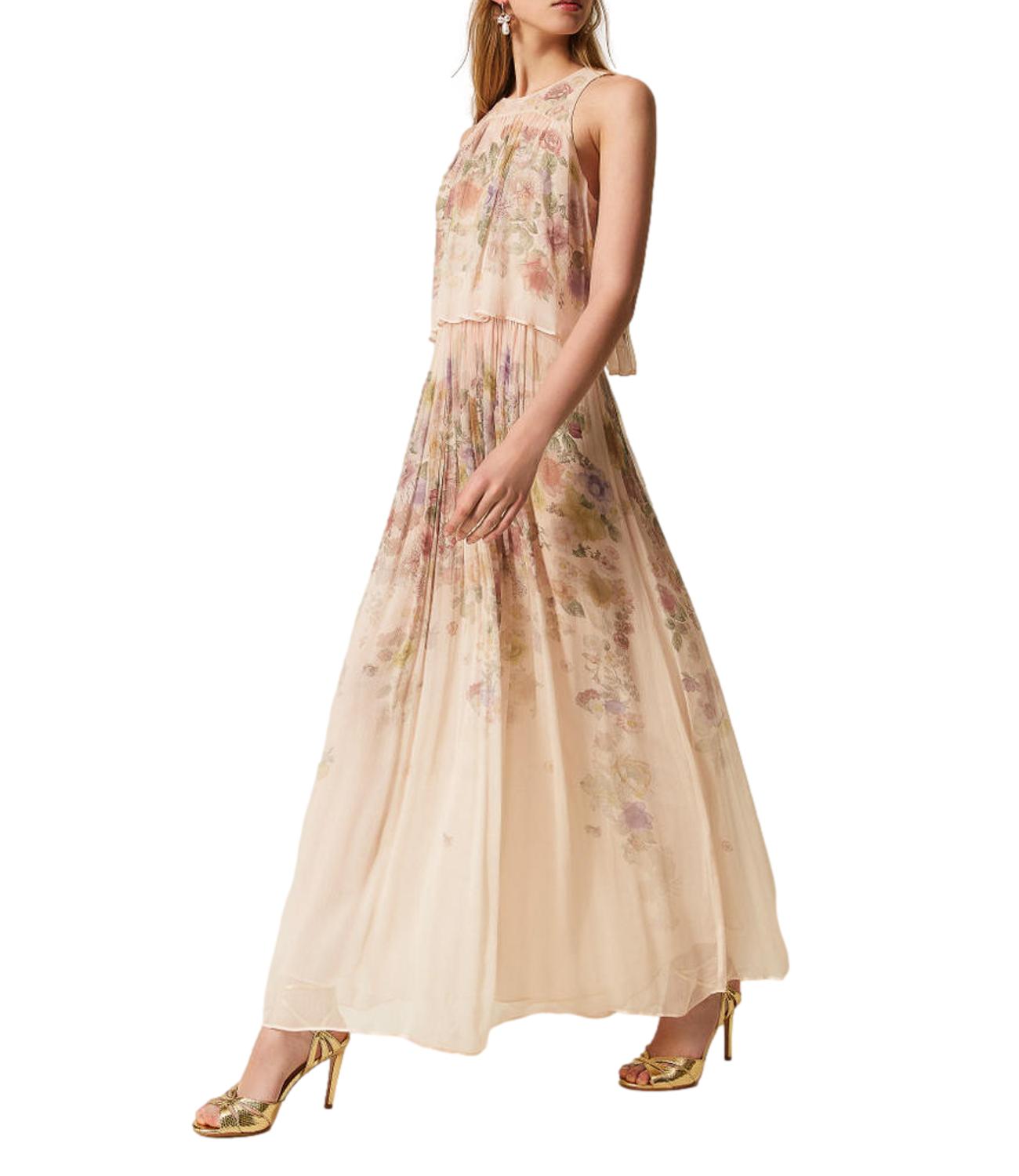 TWIN SET abito panna floreale donna