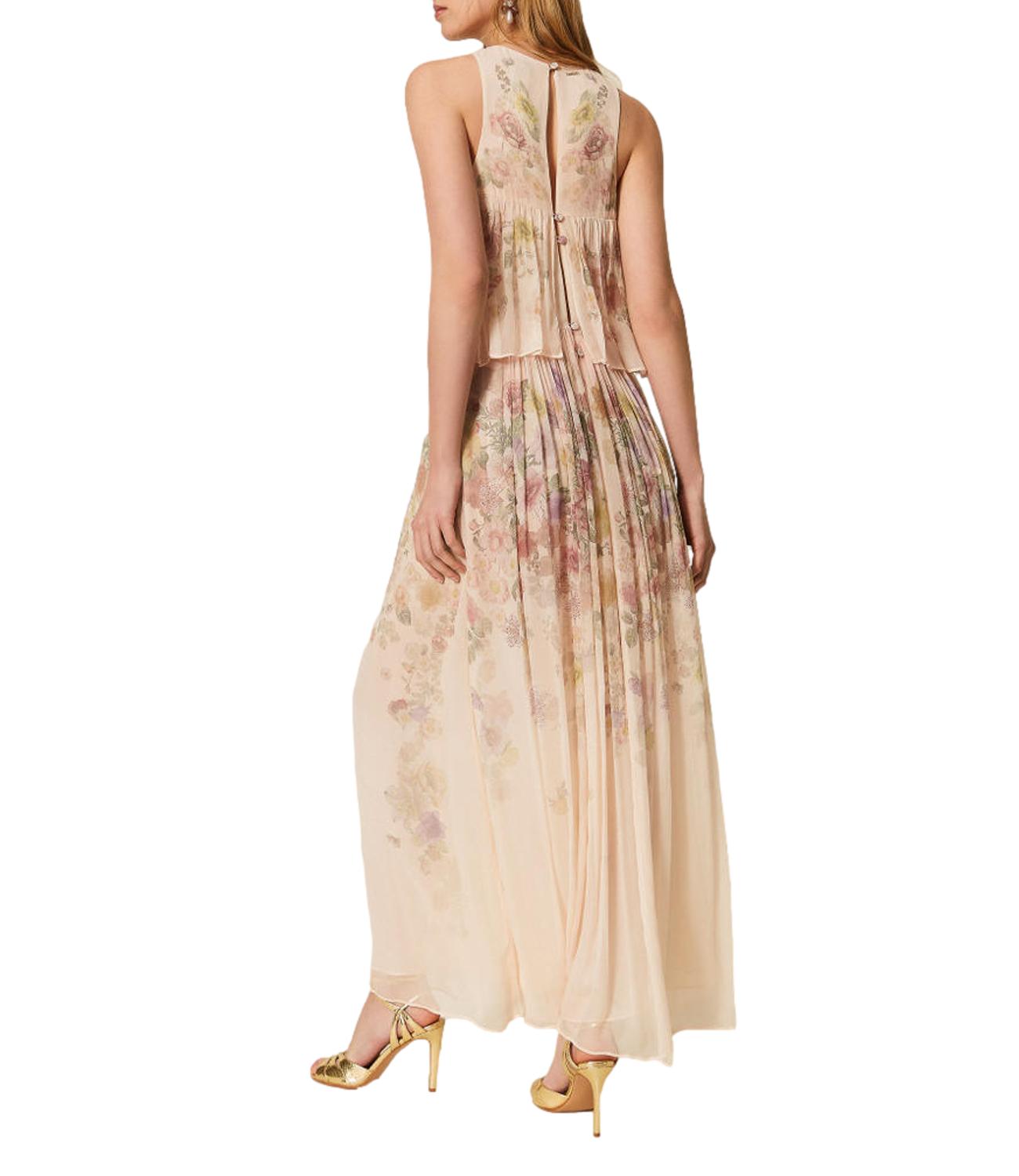 TWIN SET abito panna floreale donna