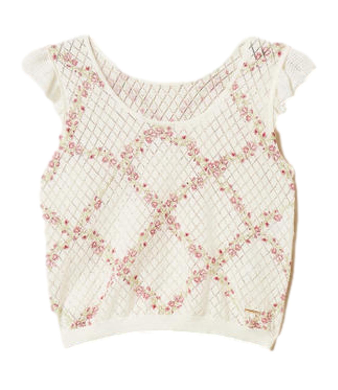 TWIN SET Top panna Stampa Delicate Geometries Pastel donna