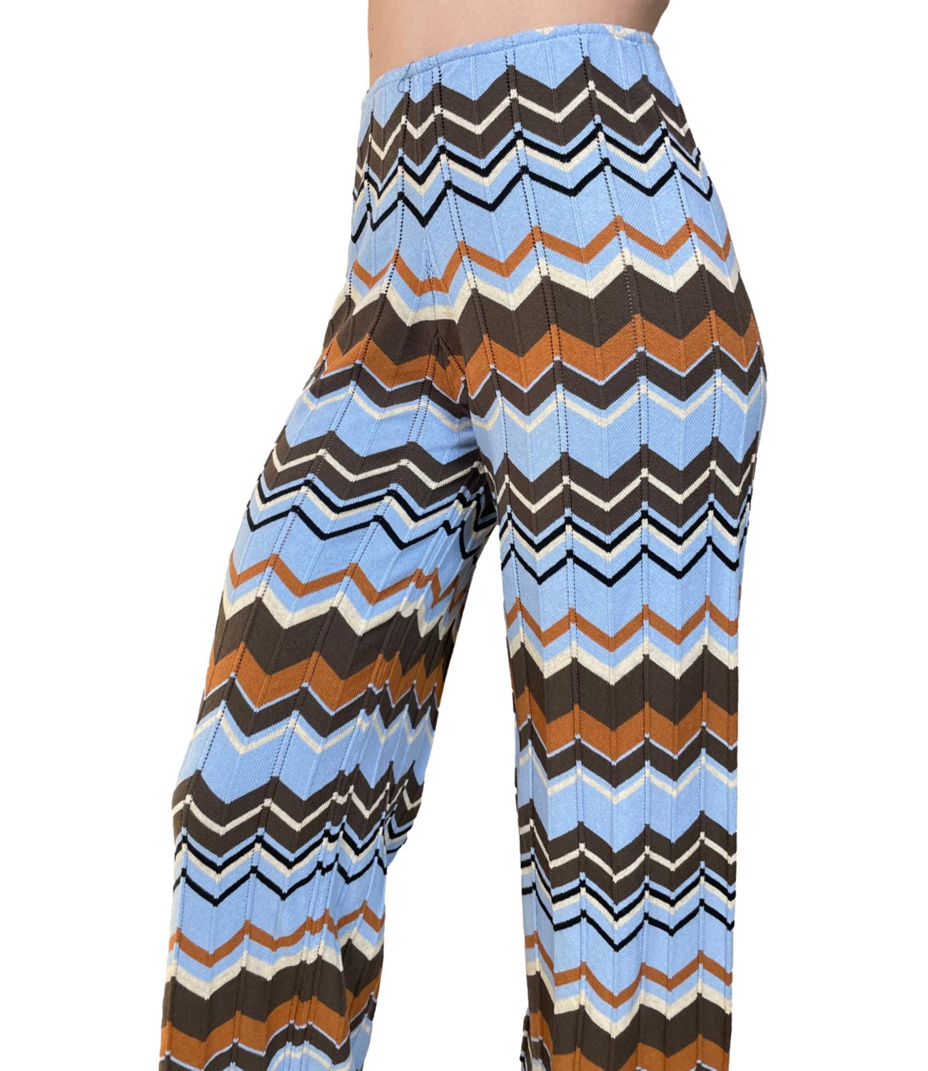 Vicolo Pantalone Fantasia Celeste Donna