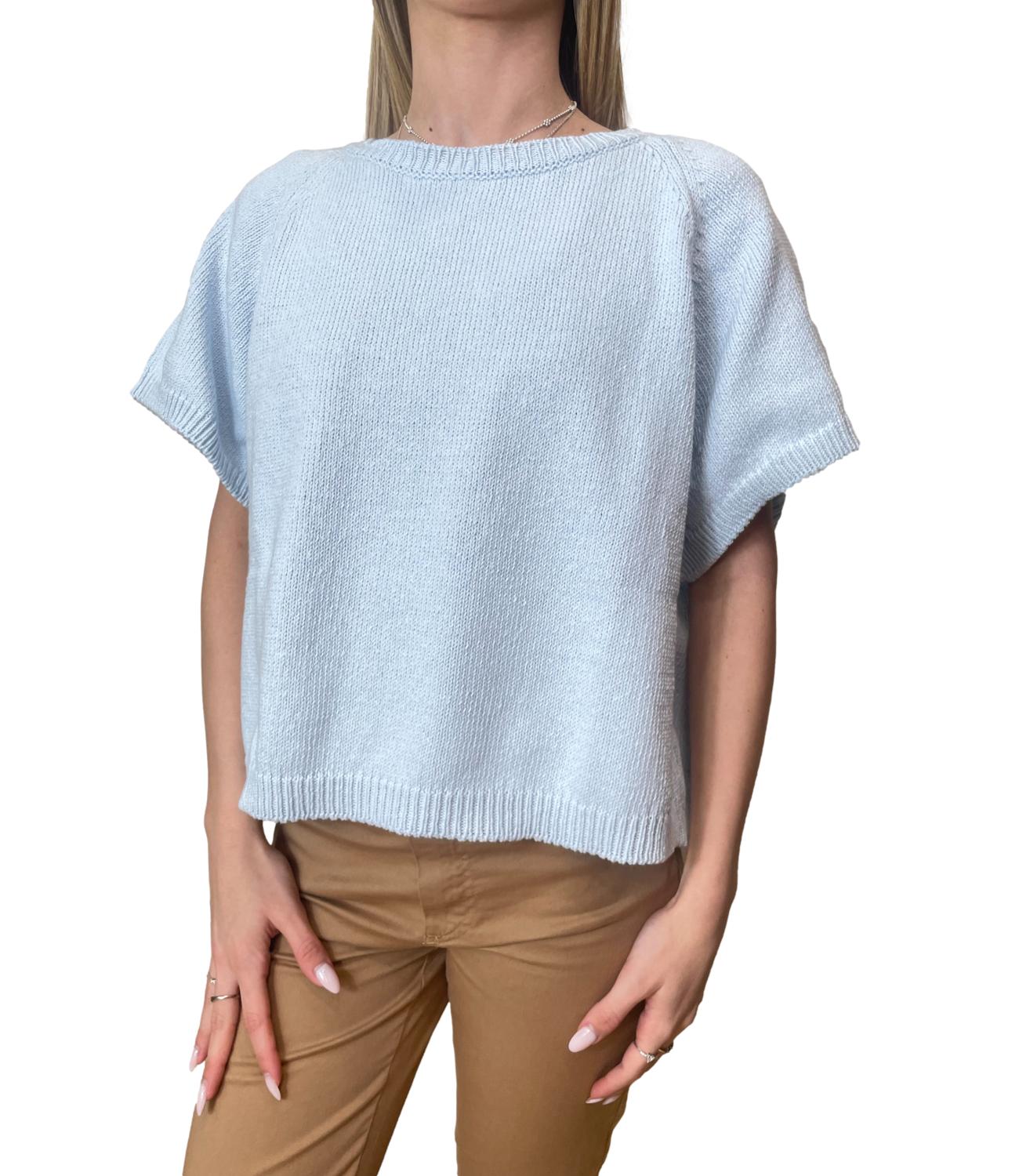 Vicolo Maglia Over Celeste Donna
