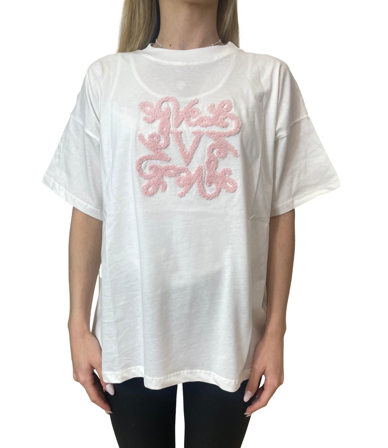 Vicolo T-shirt Logo Giallo Rosa Donna