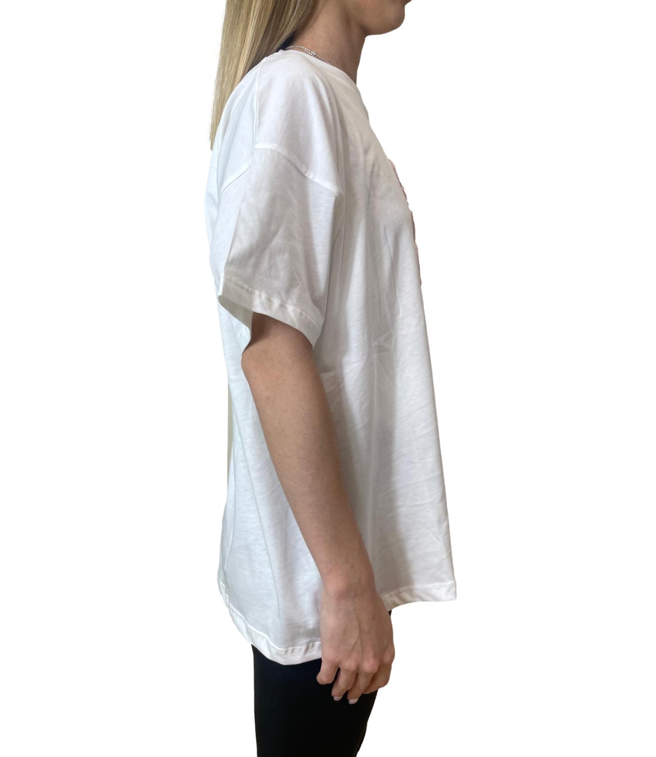 Vicolo T-shirt Logo Giallo Rosa Donna
