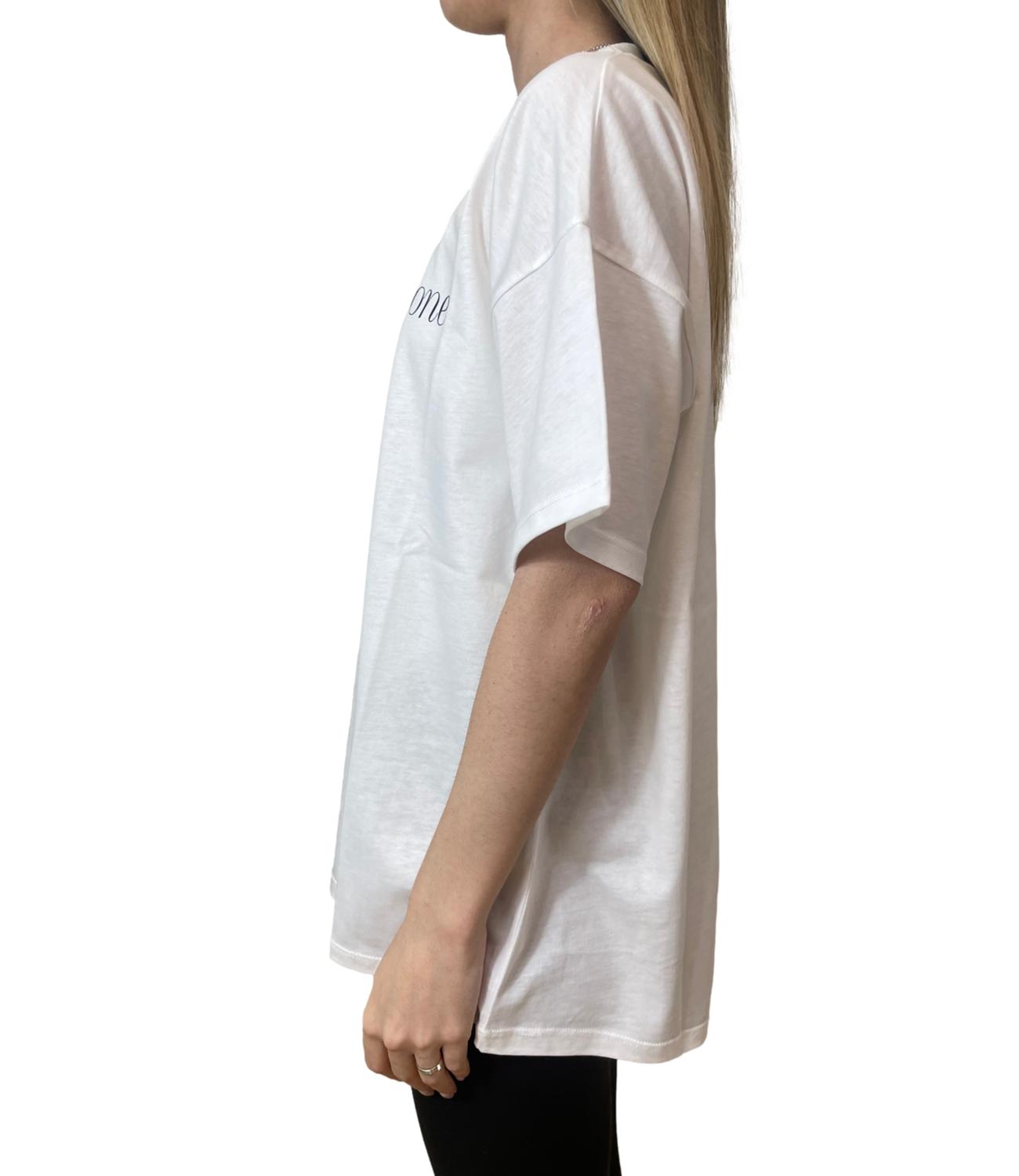 Vicolo T-shirt Stampa Bianco Donna