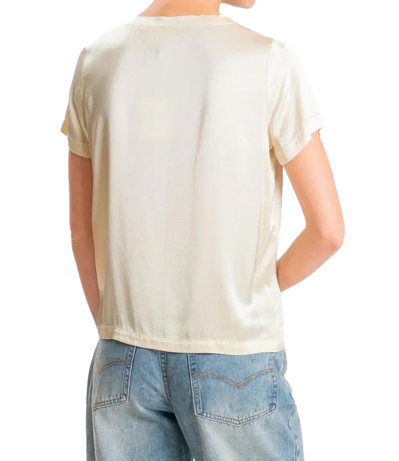 Vicolo T-shirt Satin Panna Donna