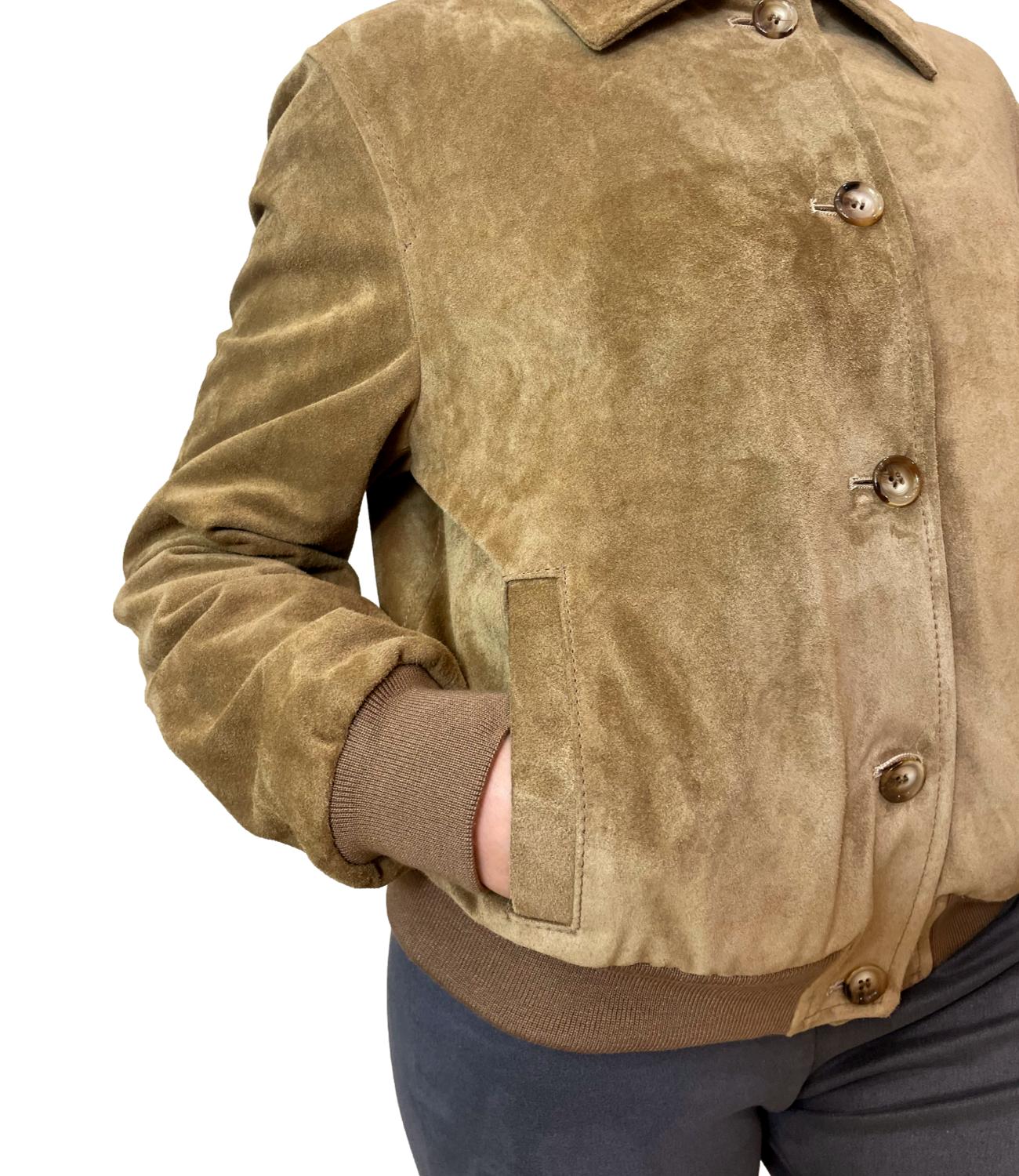 Vicolo Giacca Camoscio Marrone Donna