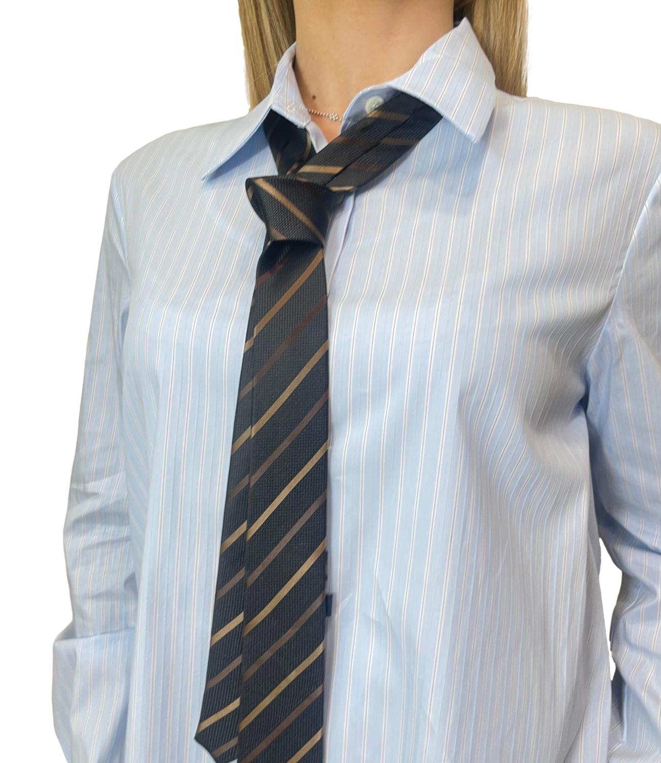 Vicolo Camicia Azzurro/Naturale Donna