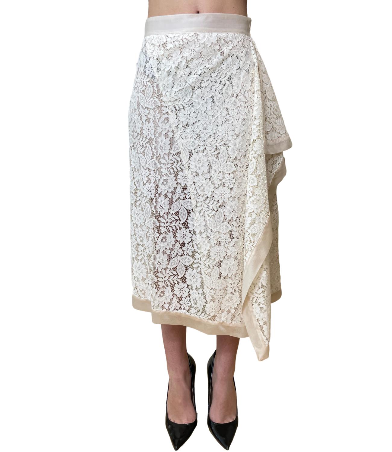 Vicolo Gonna Pizzo Panna Donna