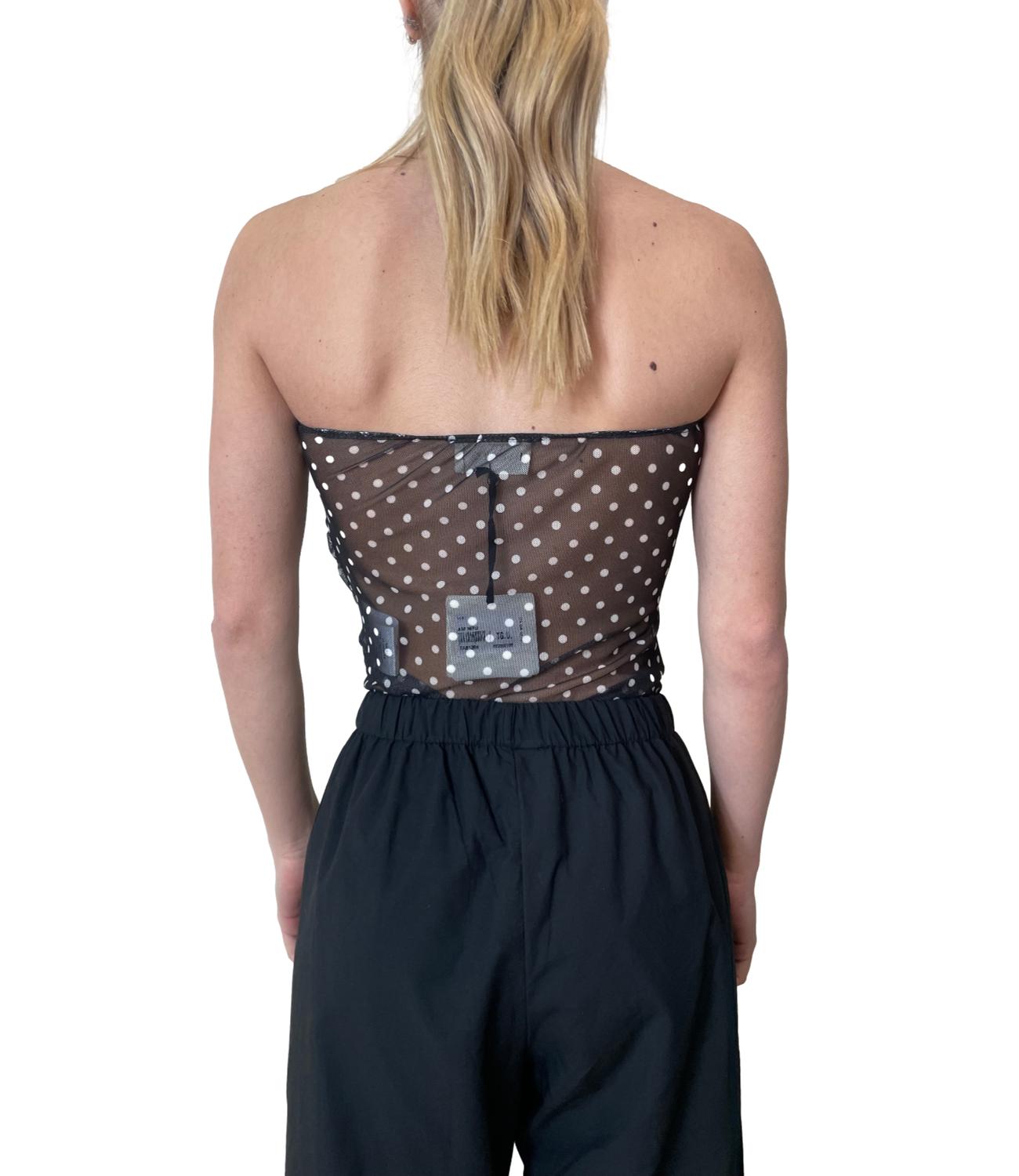 Vicolo Top Body Pois Nero Donna