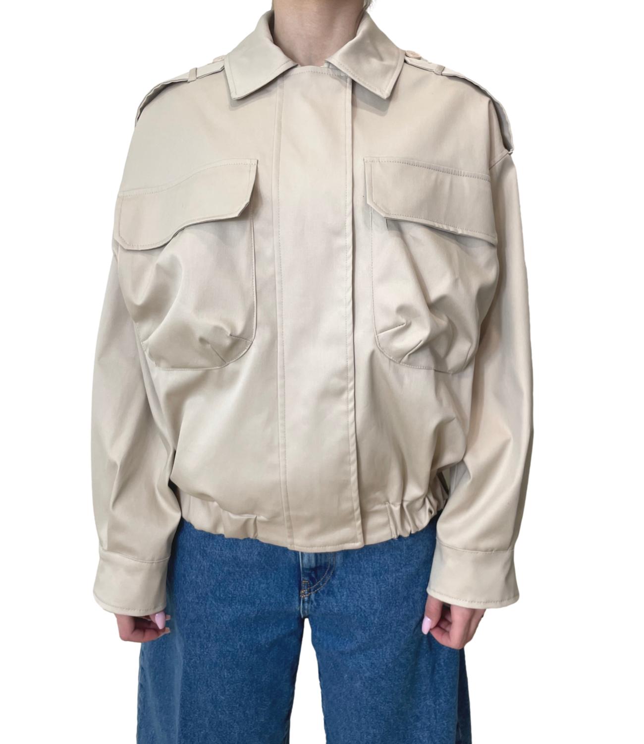 Vicolo Giacca Bomber Beige Donna