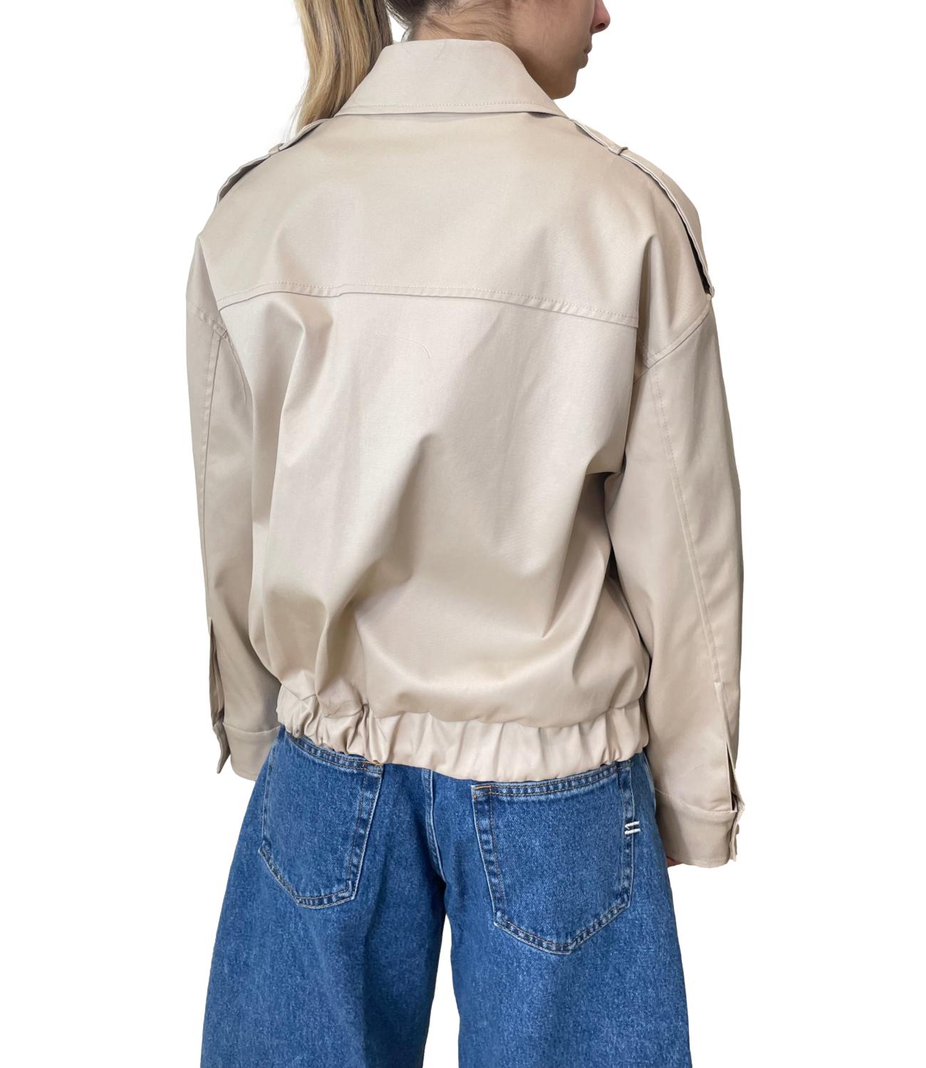 Vicolo Giacca Bomber Beige Donna